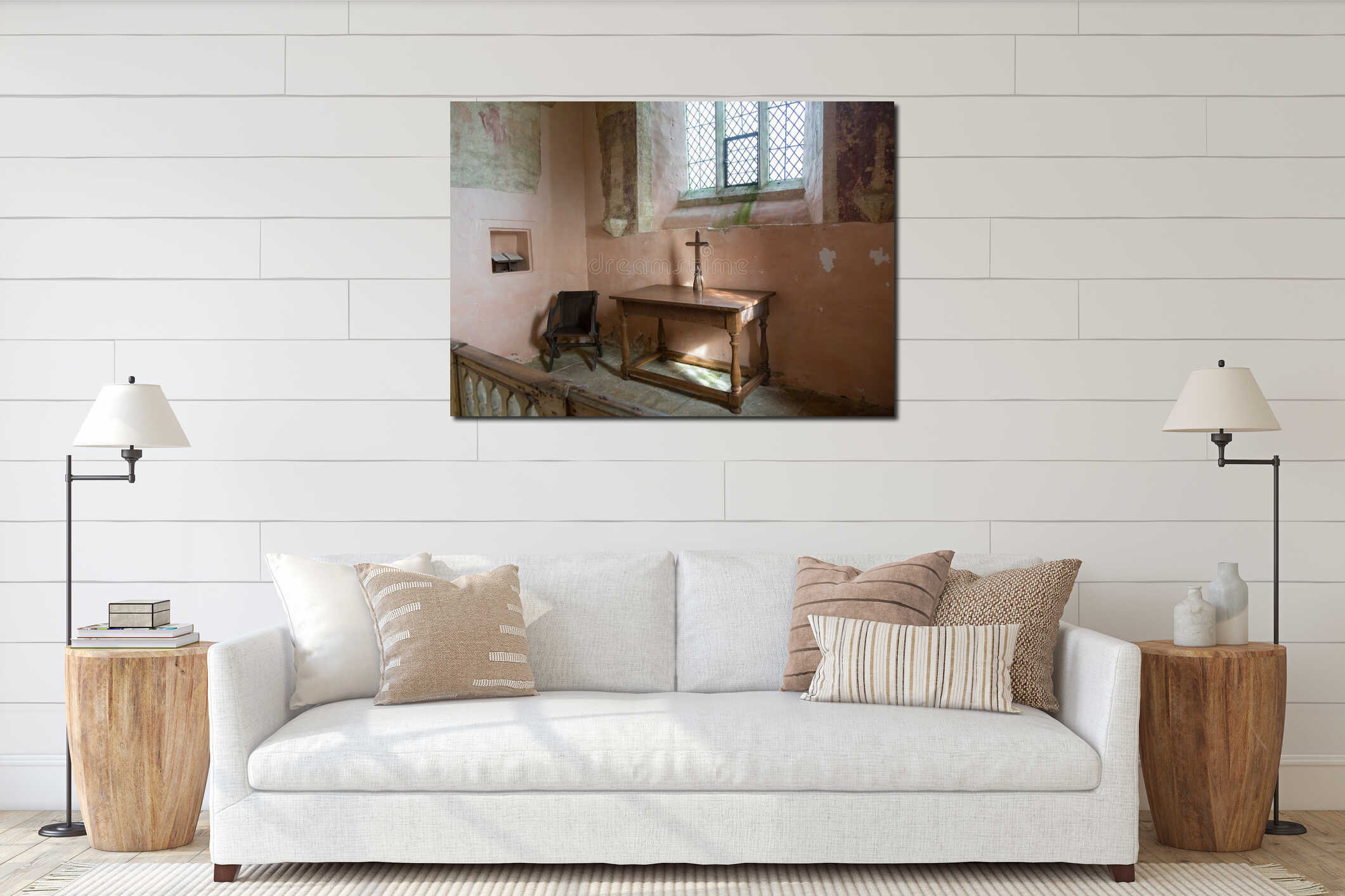 Canvas hanging interior mockup