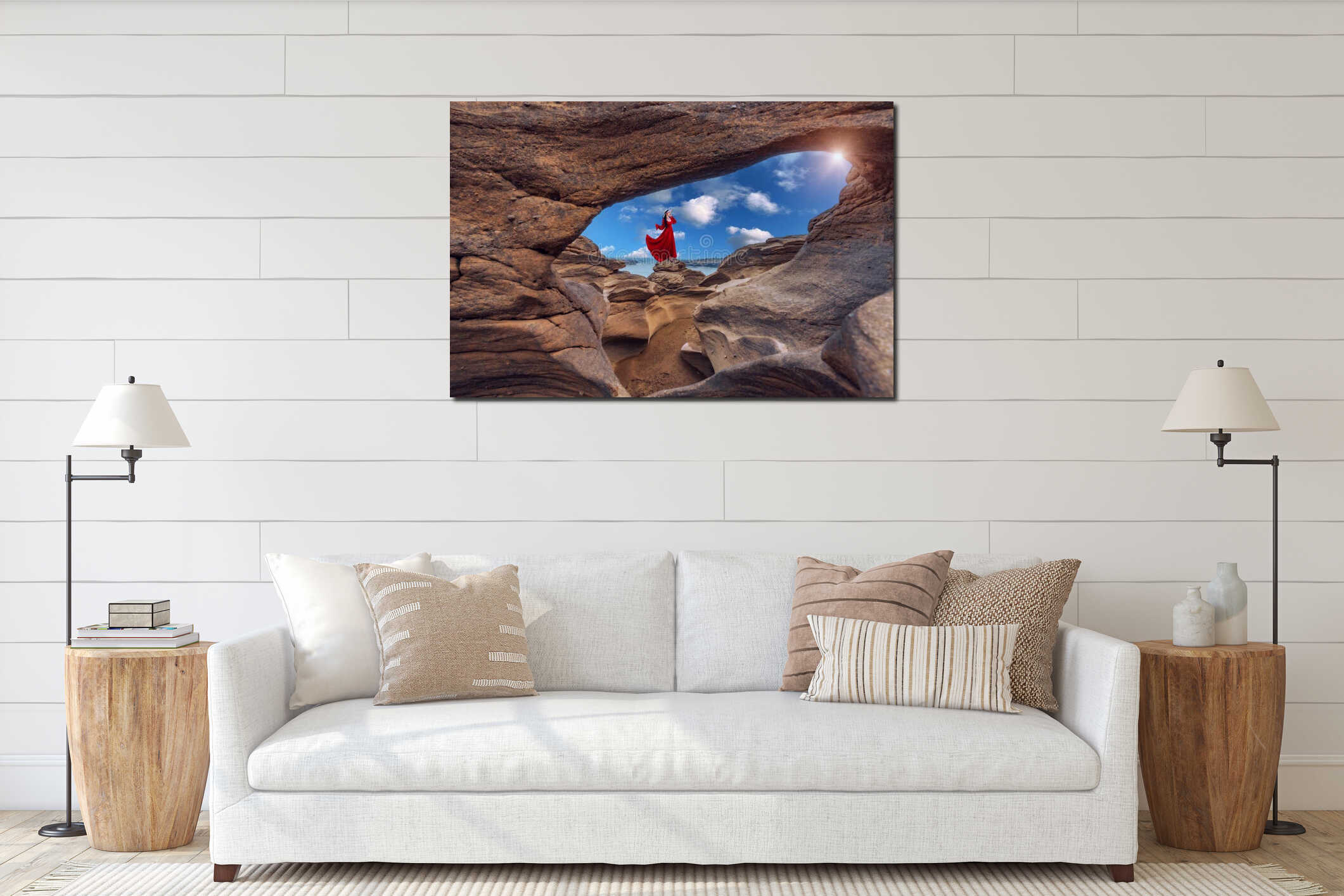 Canvas hanging interior mockup