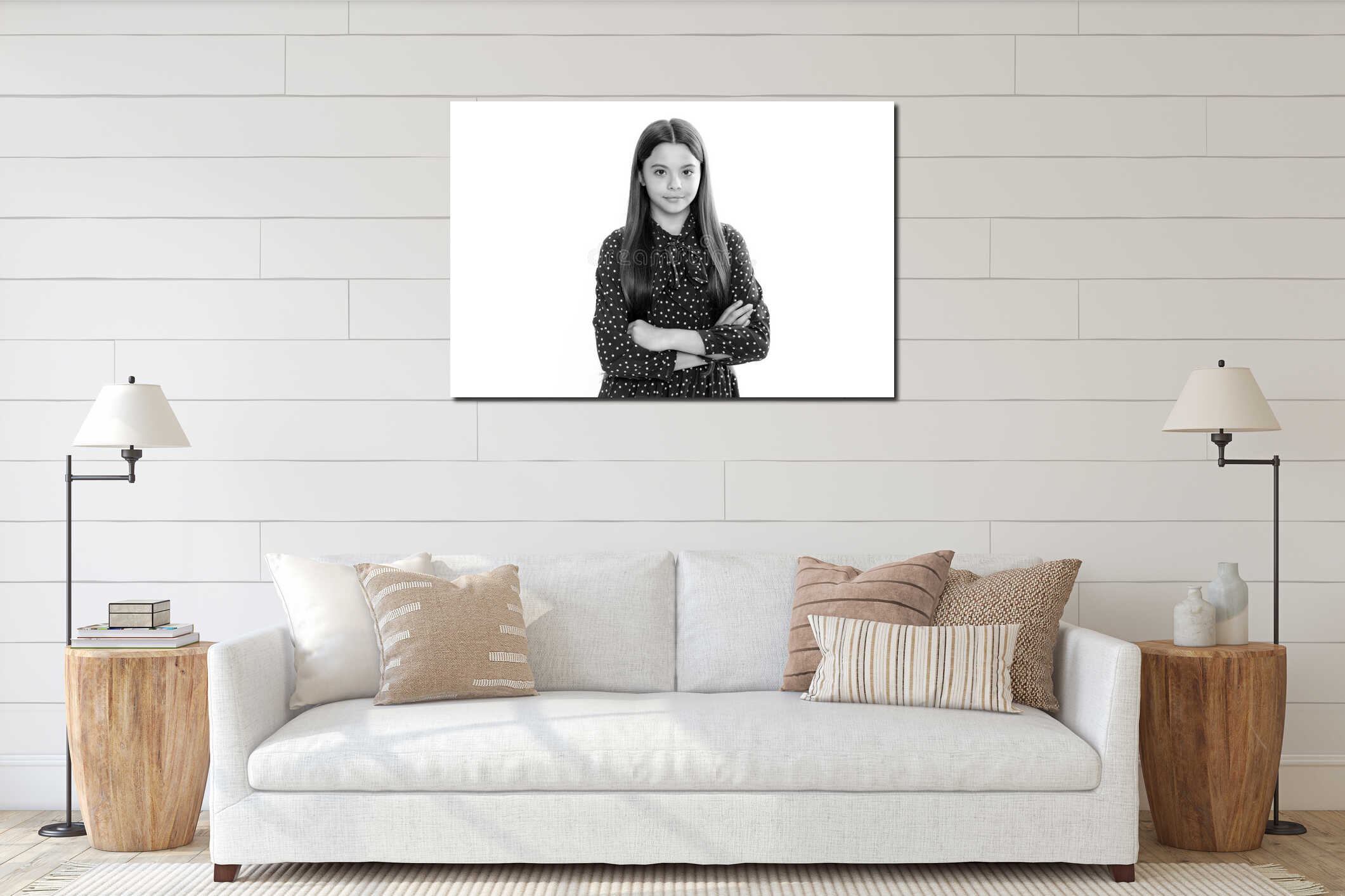 Canvas hanging interior mockup