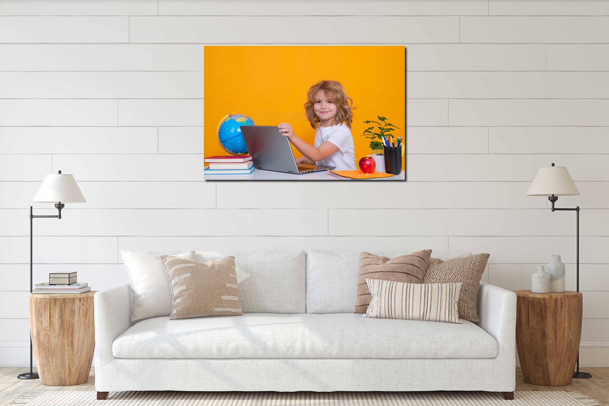 Canvas hanging interior mockup