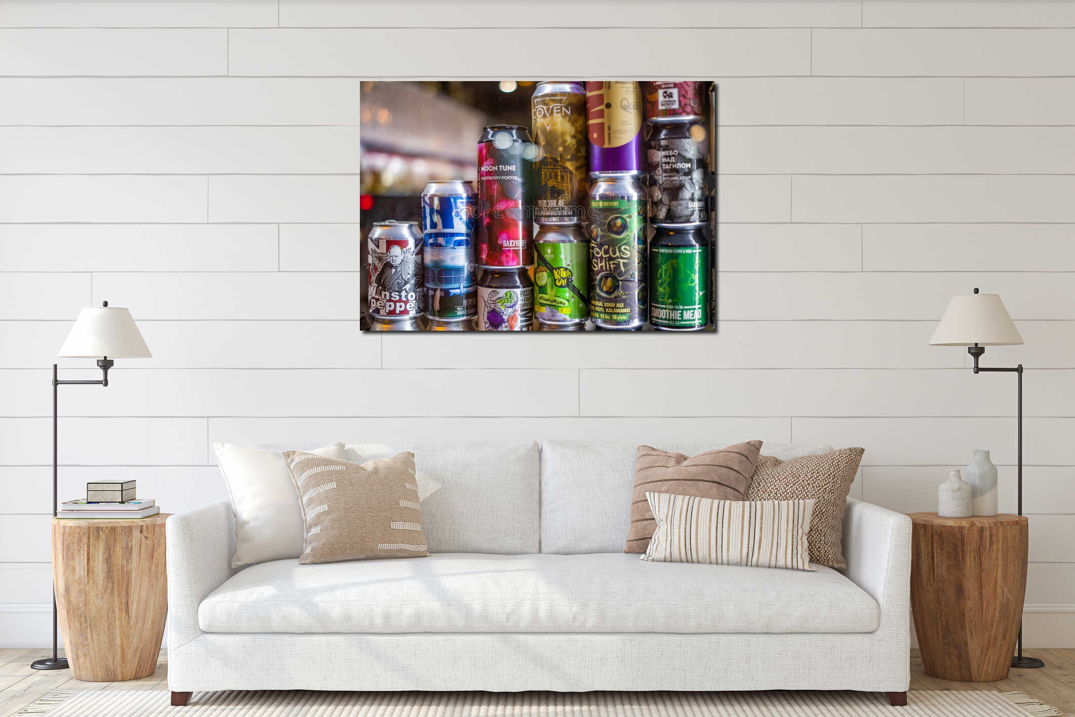 Canvas hanging interior mockup