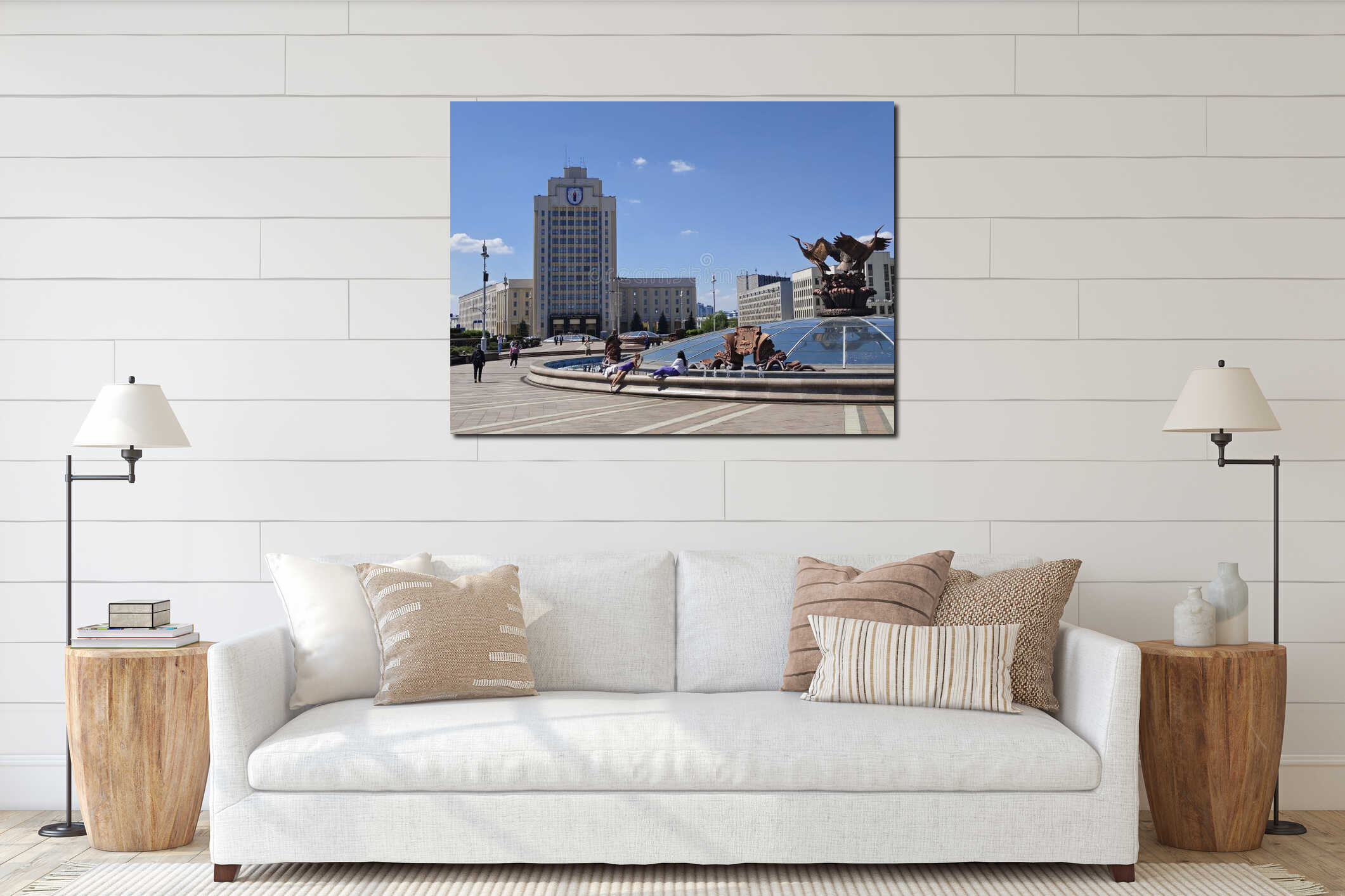 Canvas hanging interior mockup