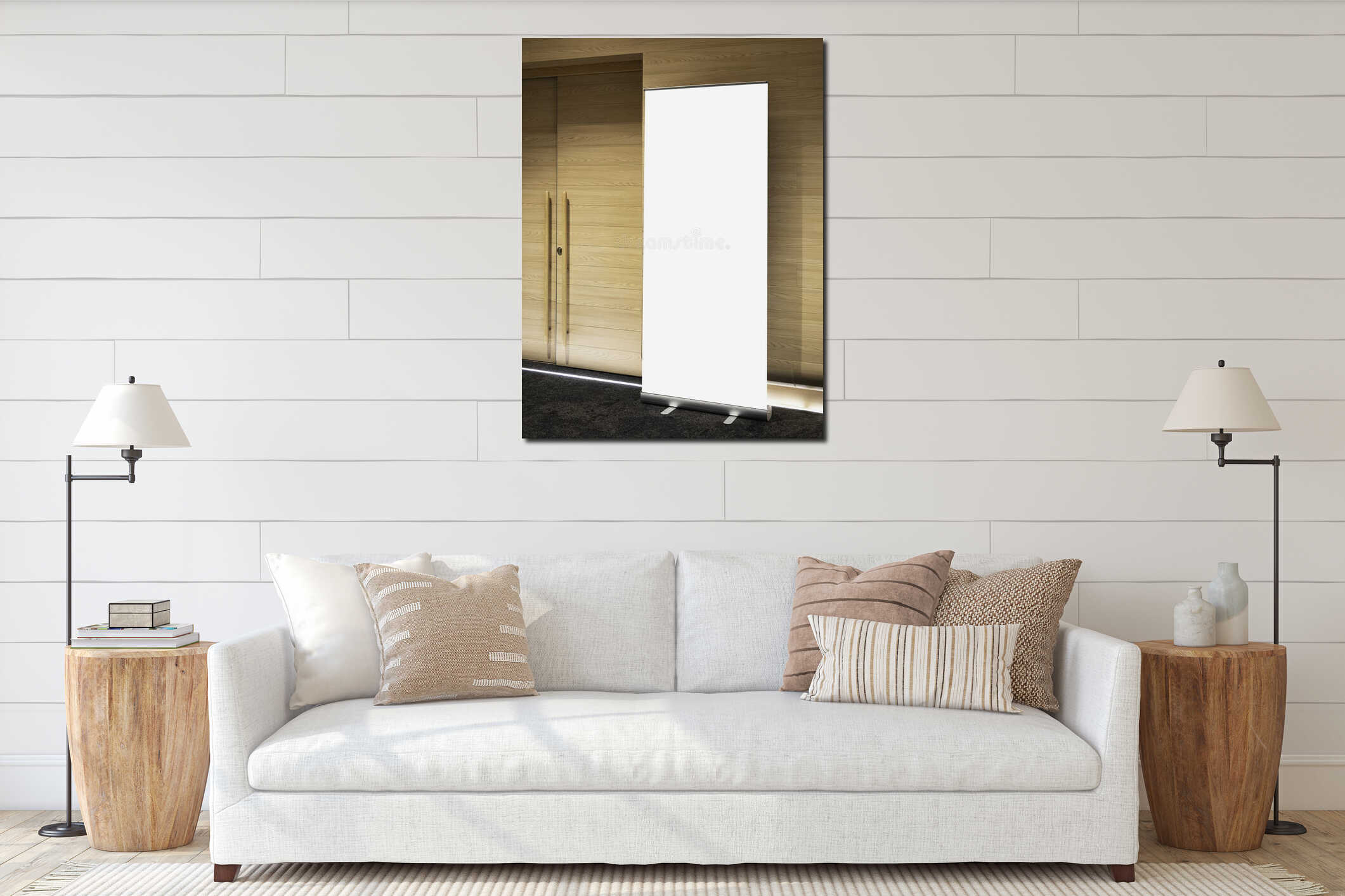 Canvas hanging interior mockup