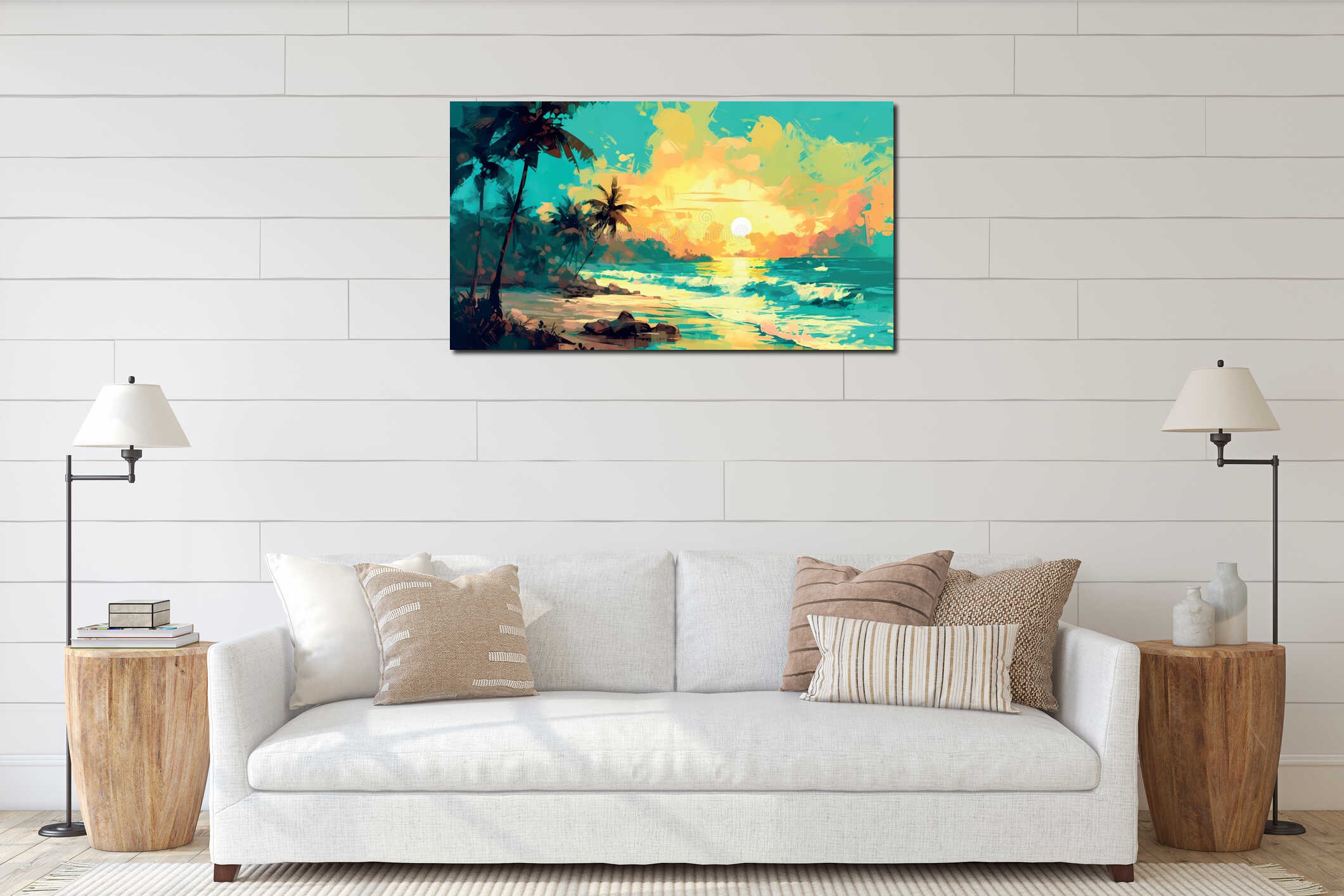 Canvas hanging interior mockup