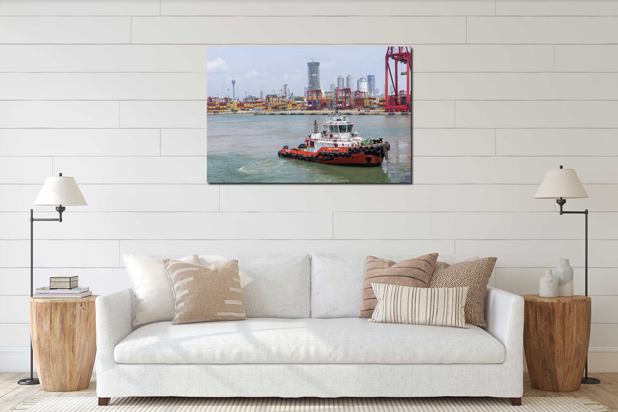 Canvas hanging interior mockup