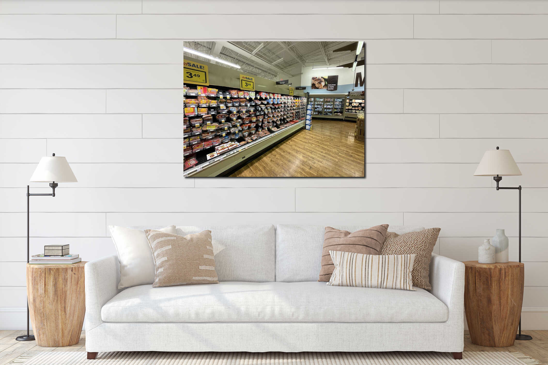 Canvas hanging interior mockup