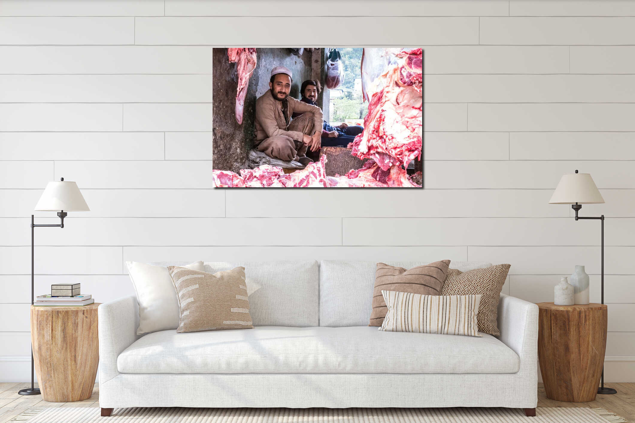 Canvas hanging interior mockup