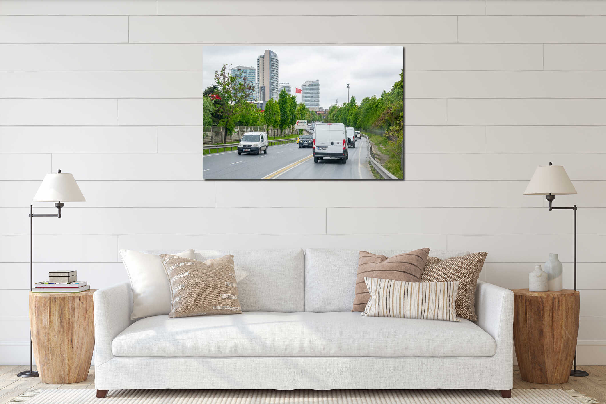 Canvas hanging interior mockup