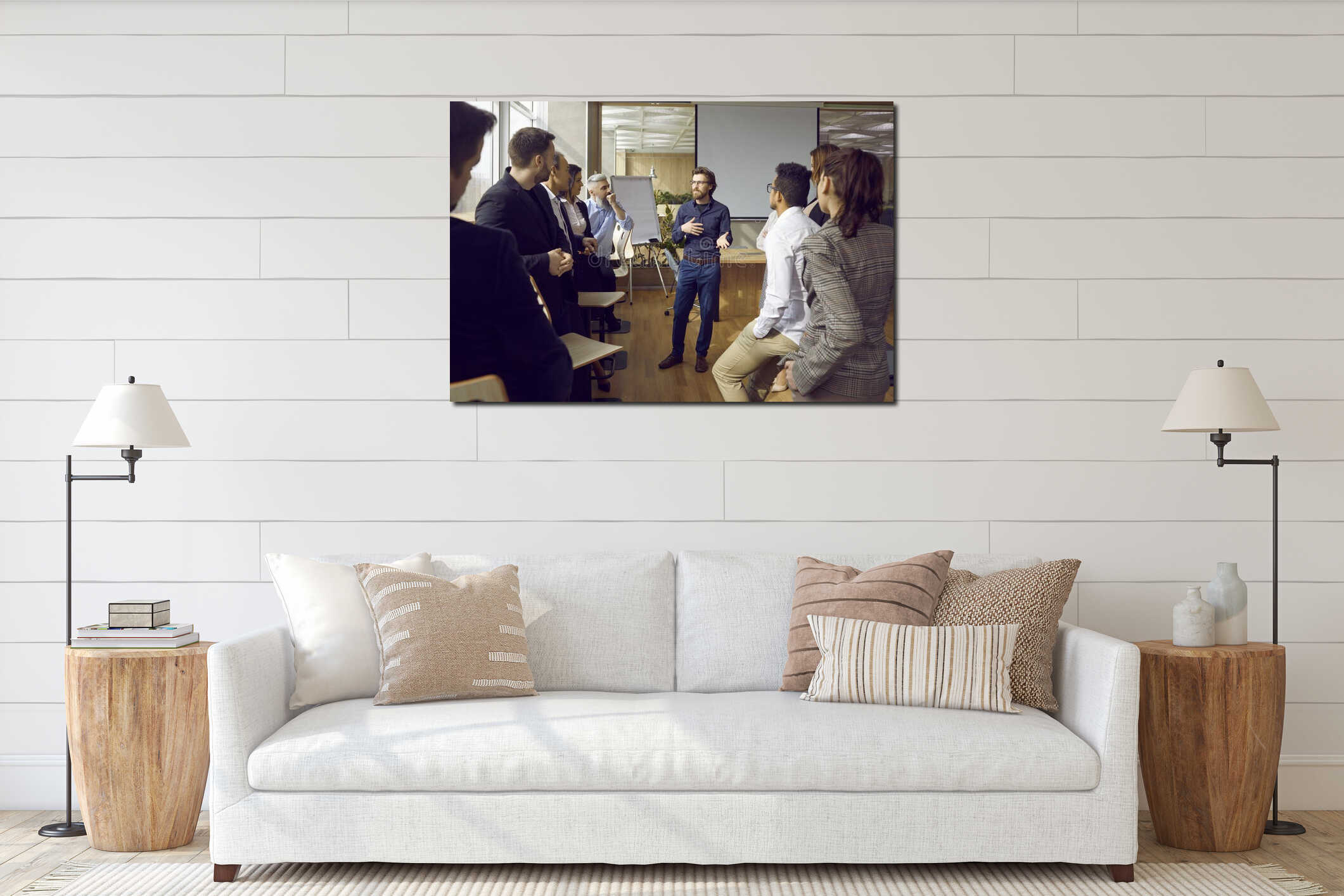 Canvas hanging interior mockup