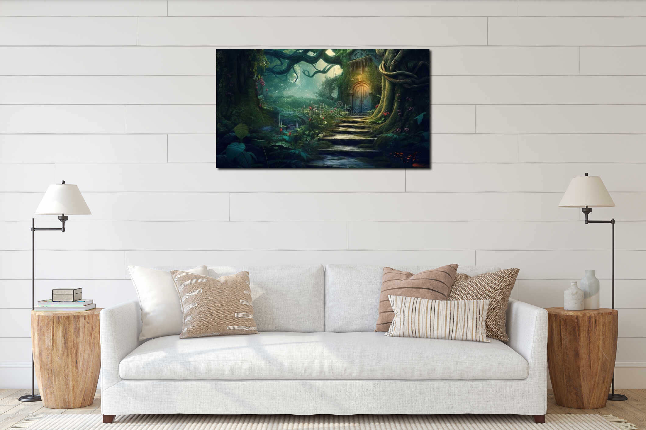 Canvas hanging interior mockup
