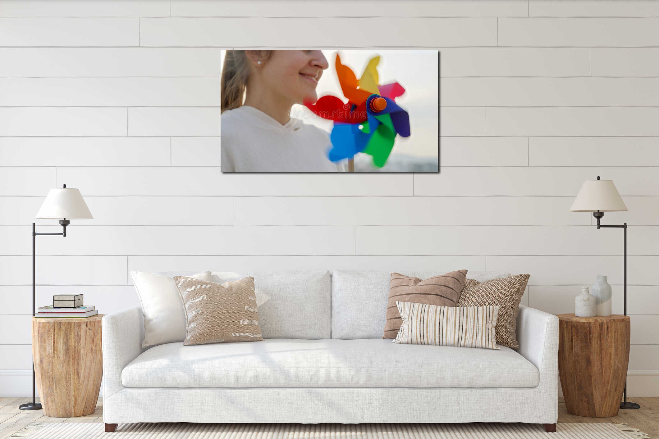 Canvas hanging interior mockup