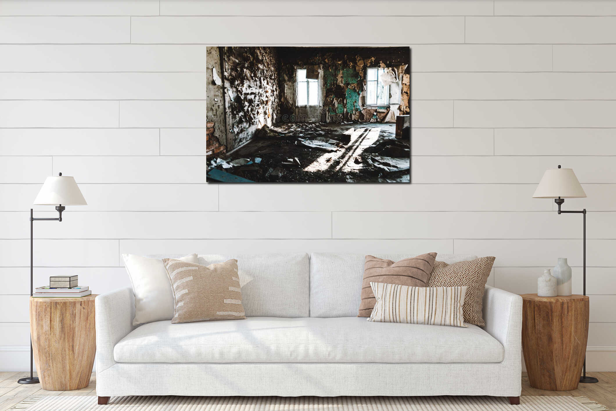 Canvas hanging interior mockup