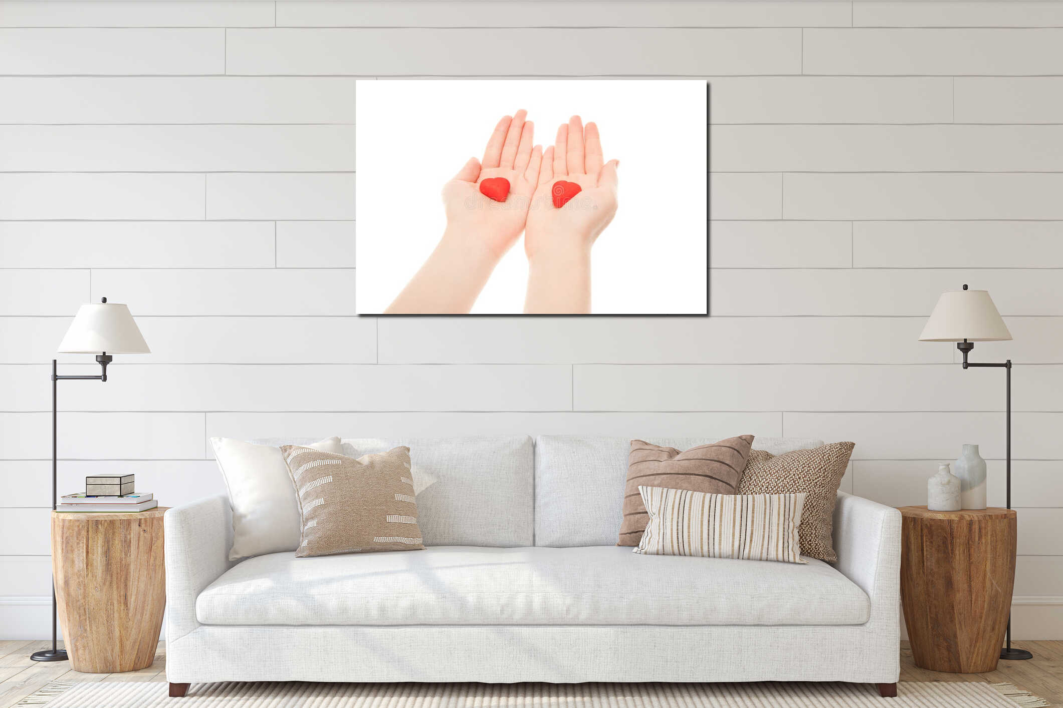 Canvas hanging interior mockup