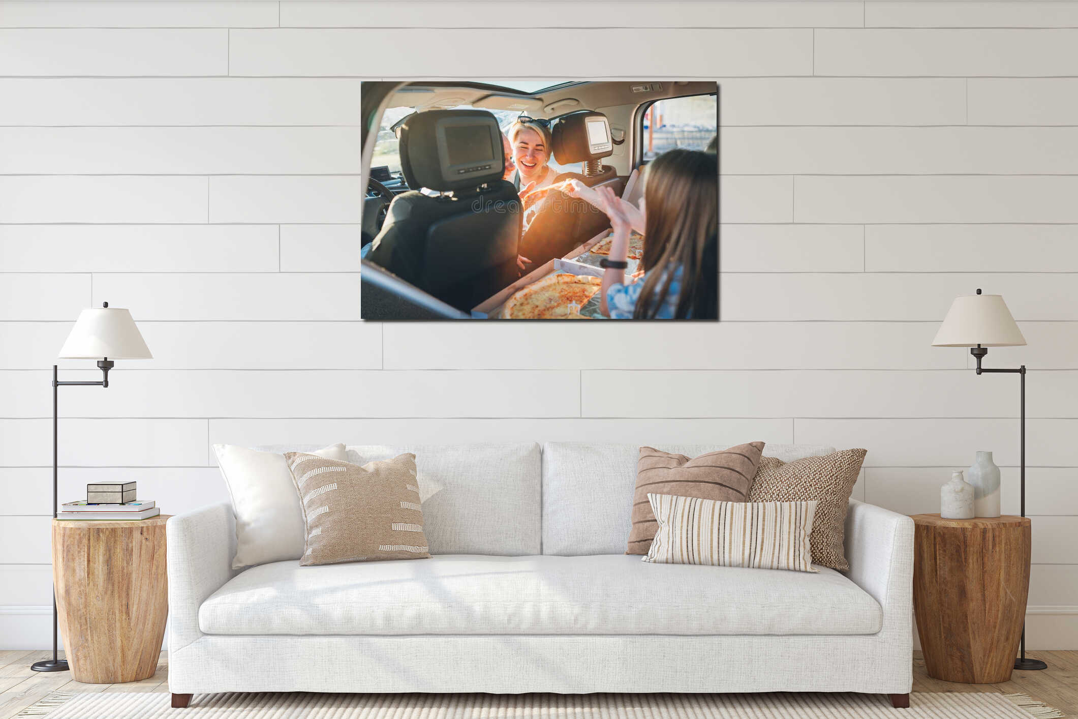 Canvas hanging interior mockup