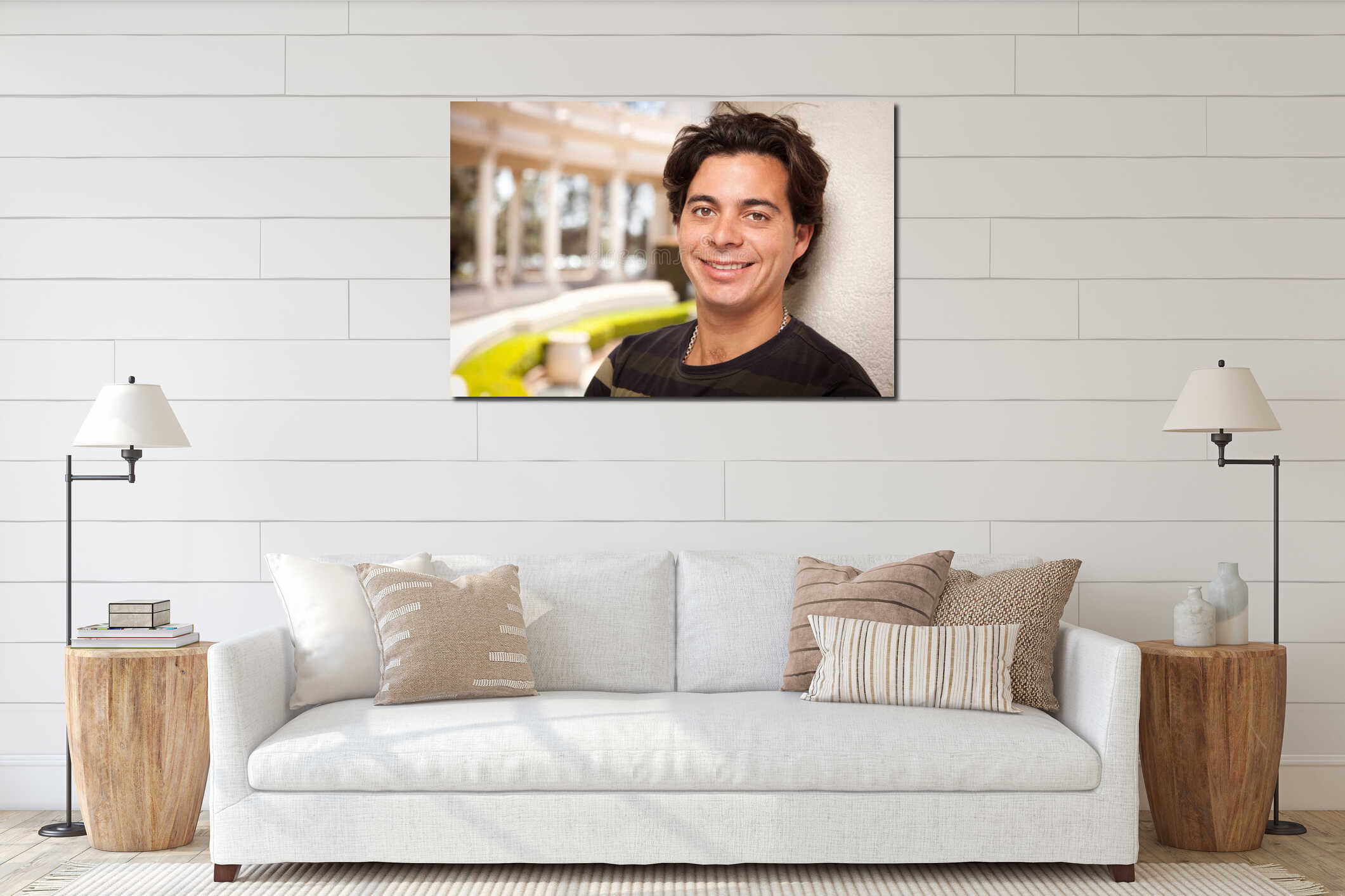 Canvas hanging interior mockup