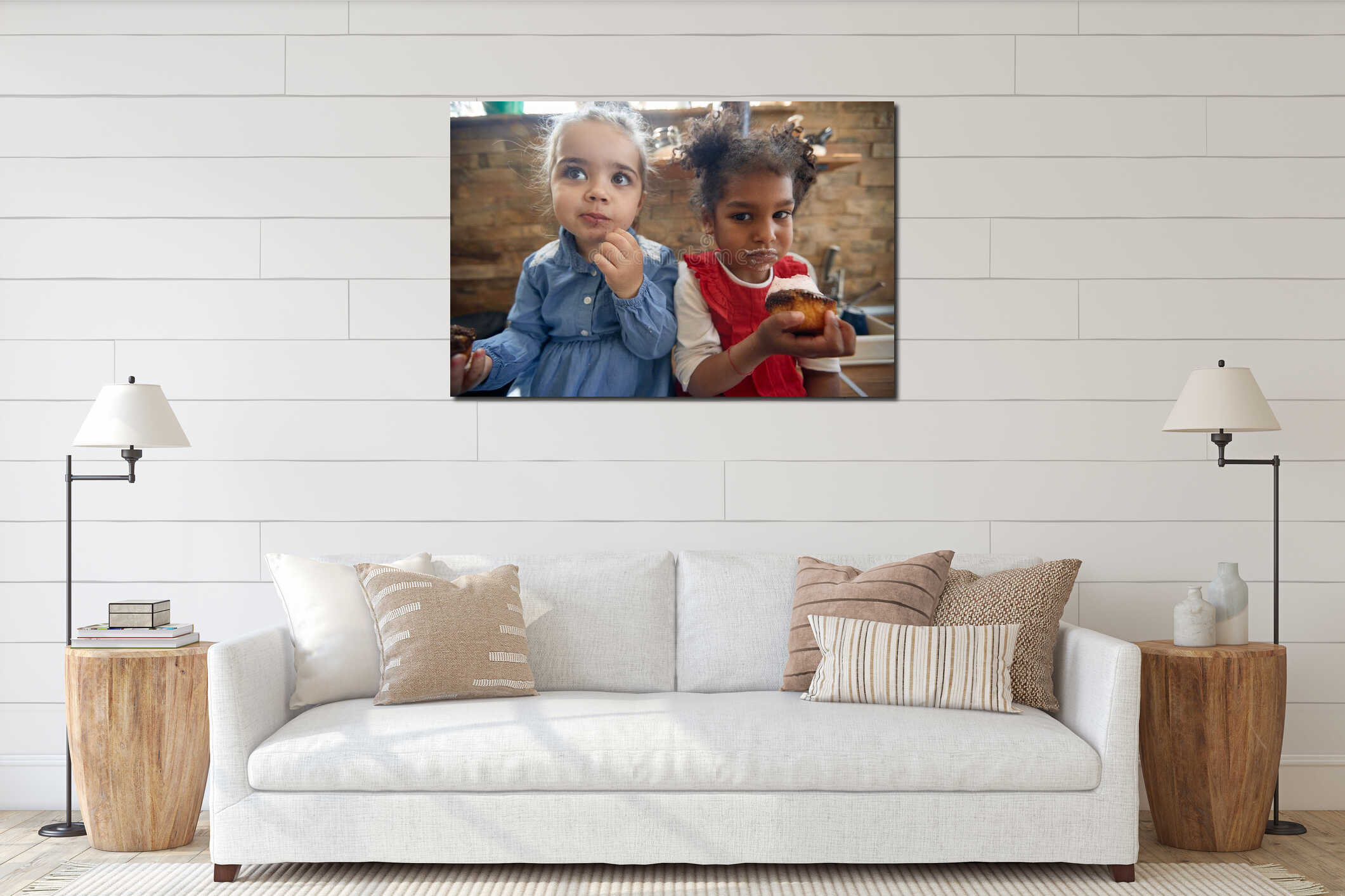 Canvas hanging interior mockup