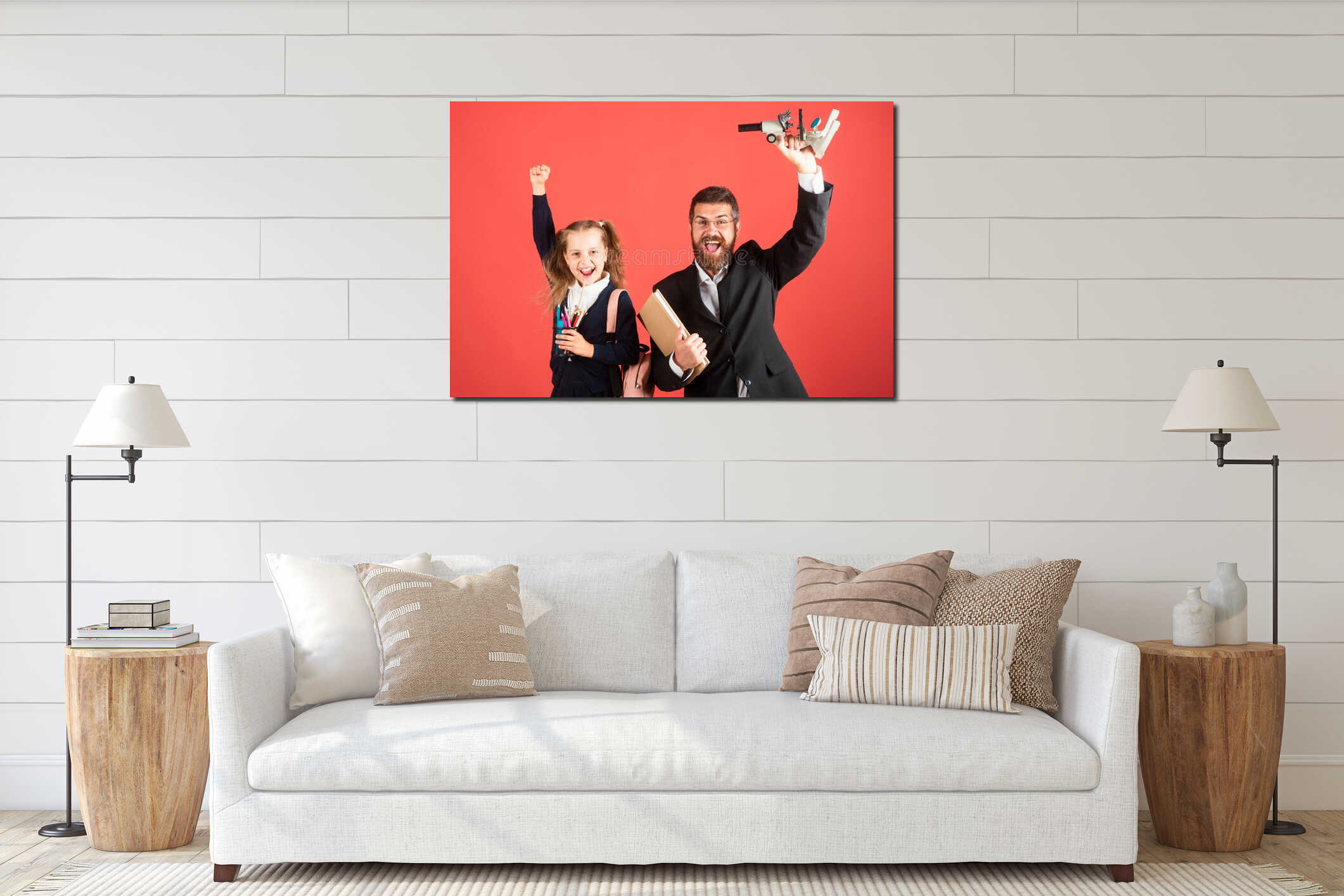 Canvas hanging interior mockup