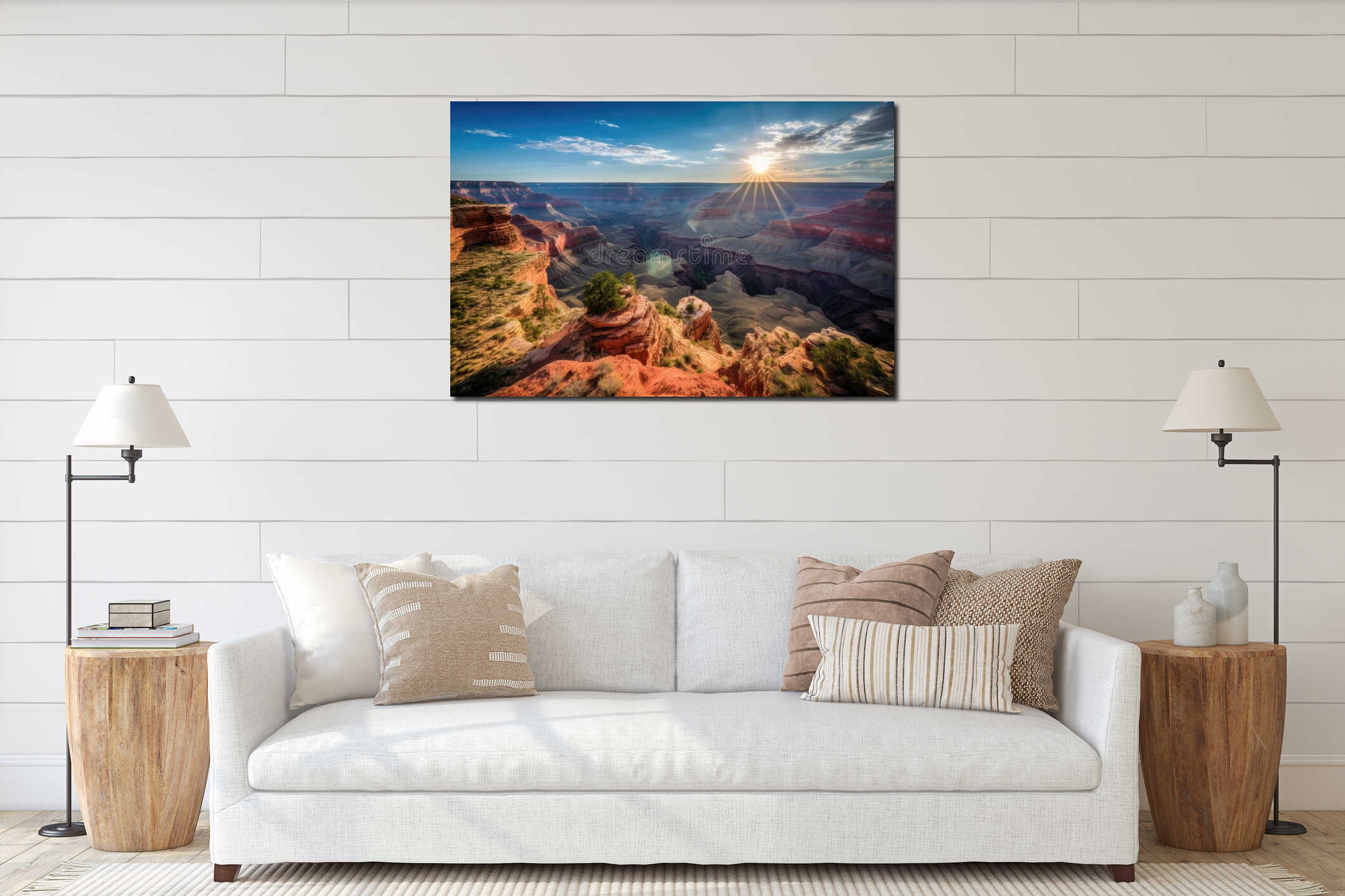 Canvas hanging interior mockup