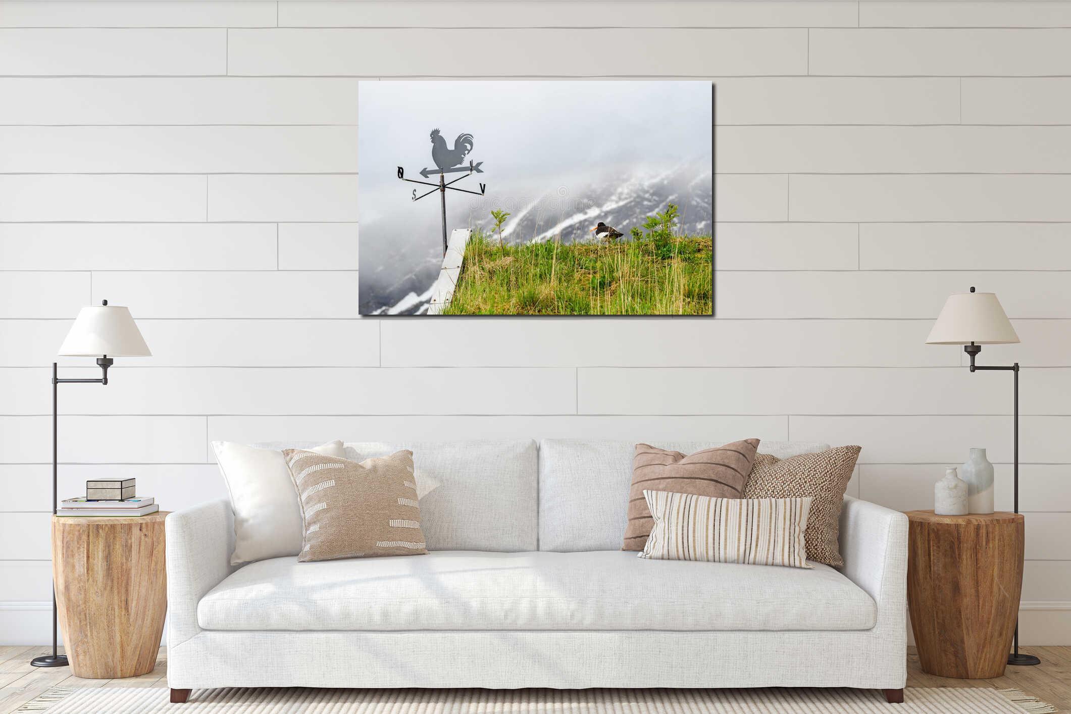 Canvas hanging interior mockup