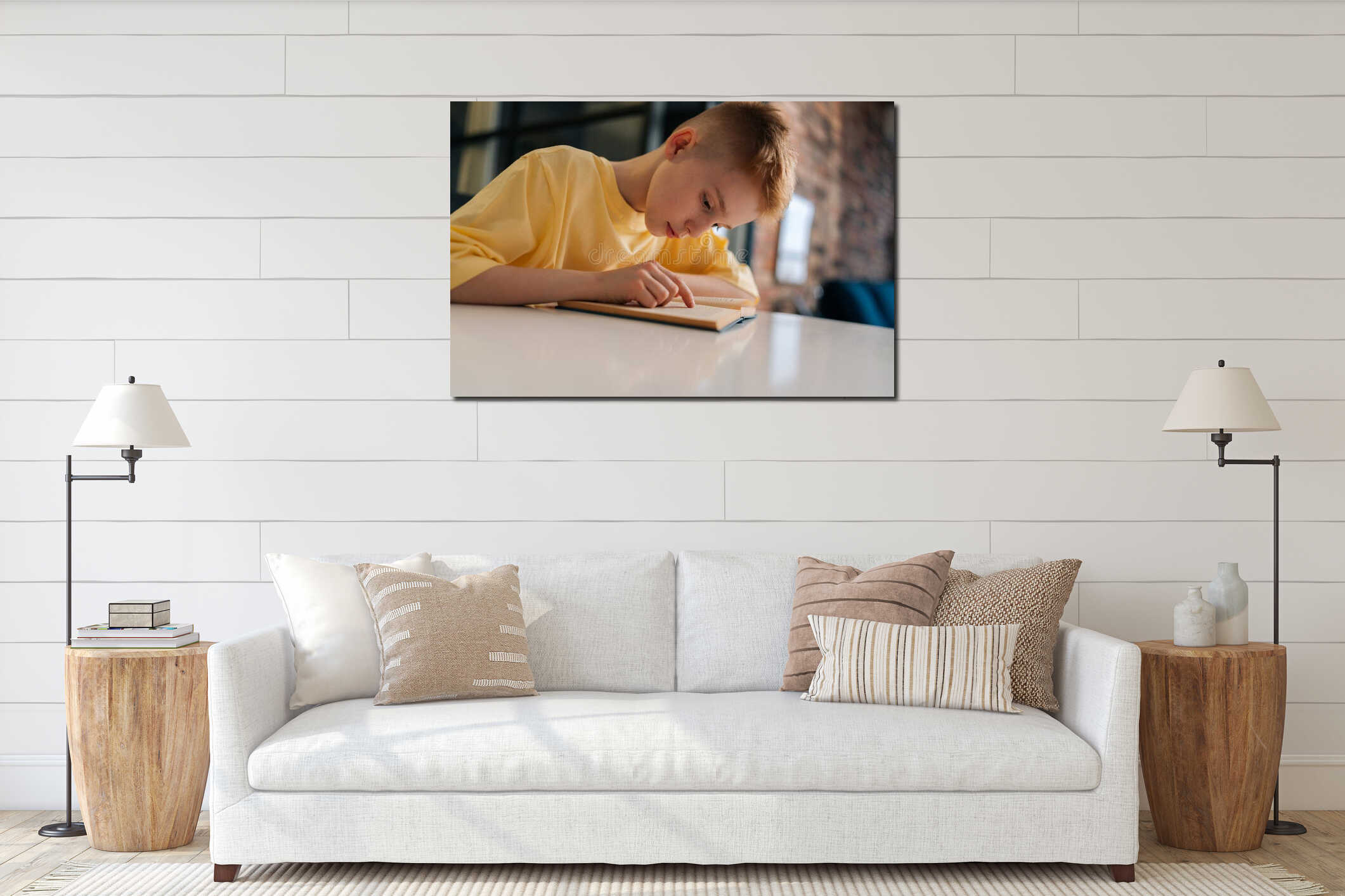 Canvas hanging interior mockup
