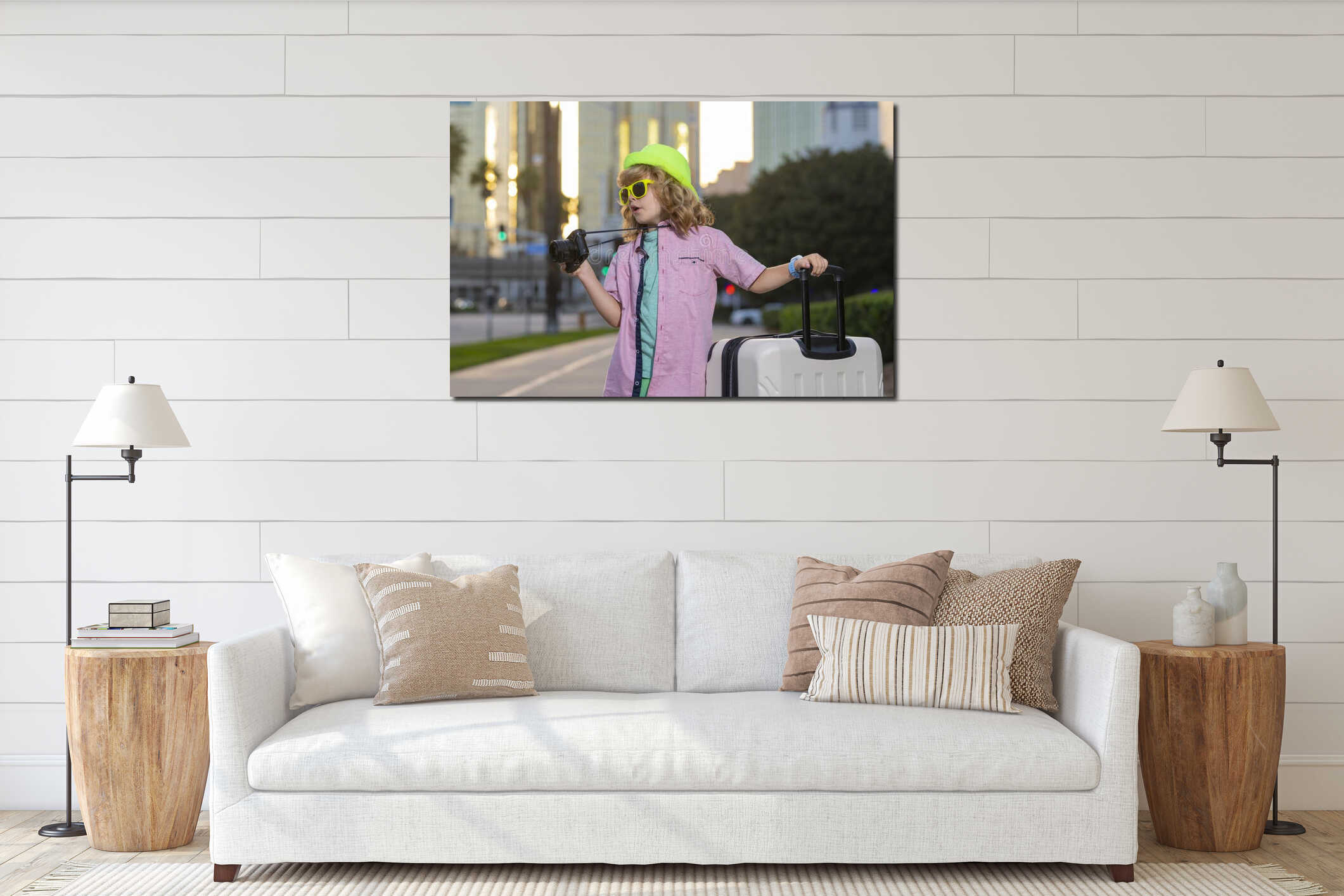 Canvas hanging interior mockup