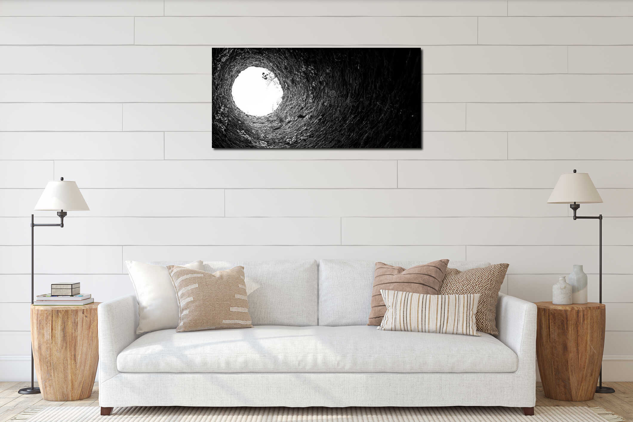 Canvas hanging interior mockup