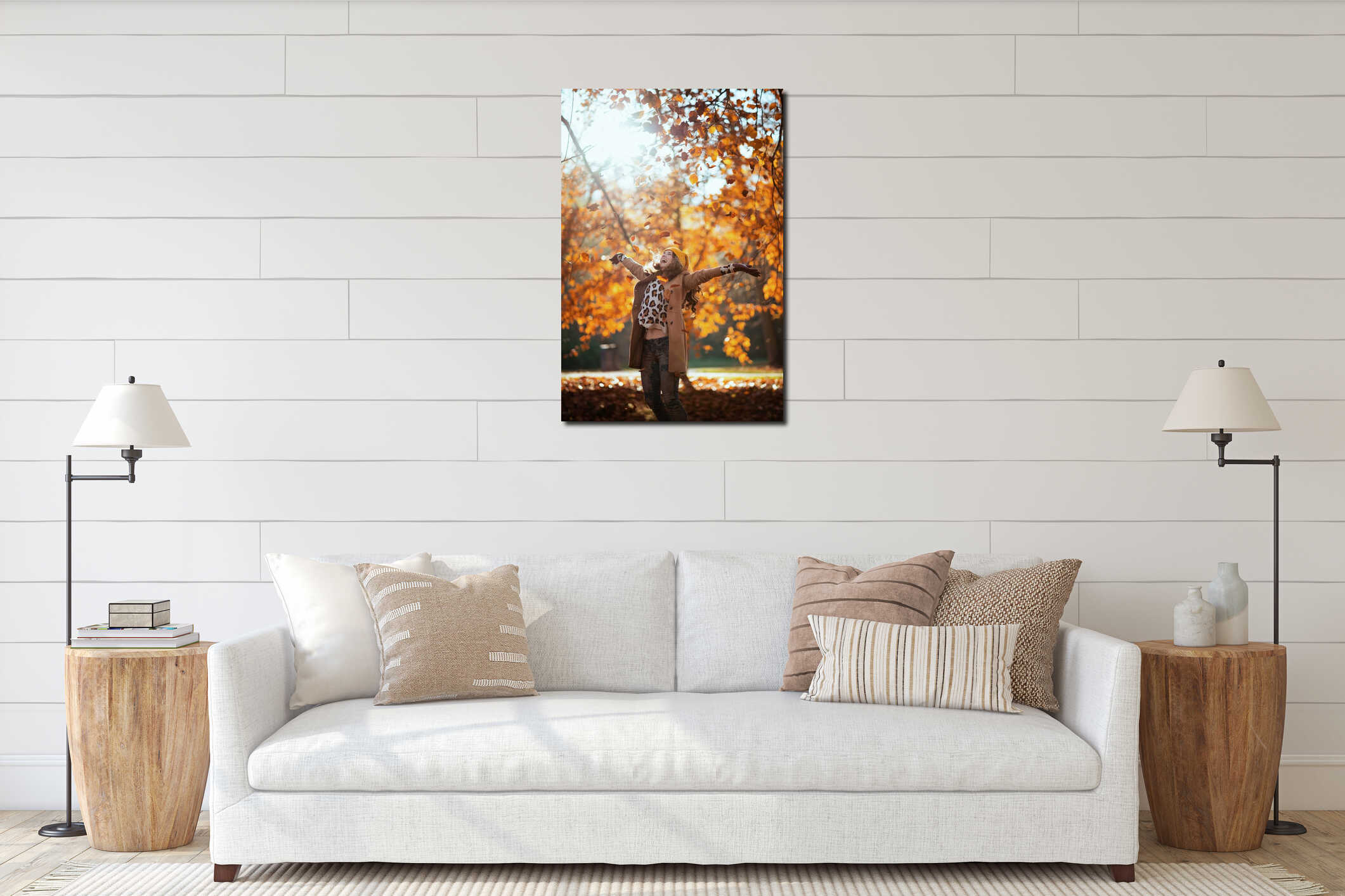 Canvas hanging interior mockup