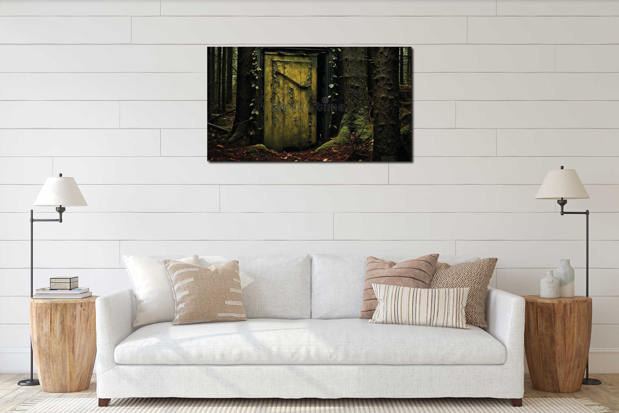 Canvas hanging interior mockup