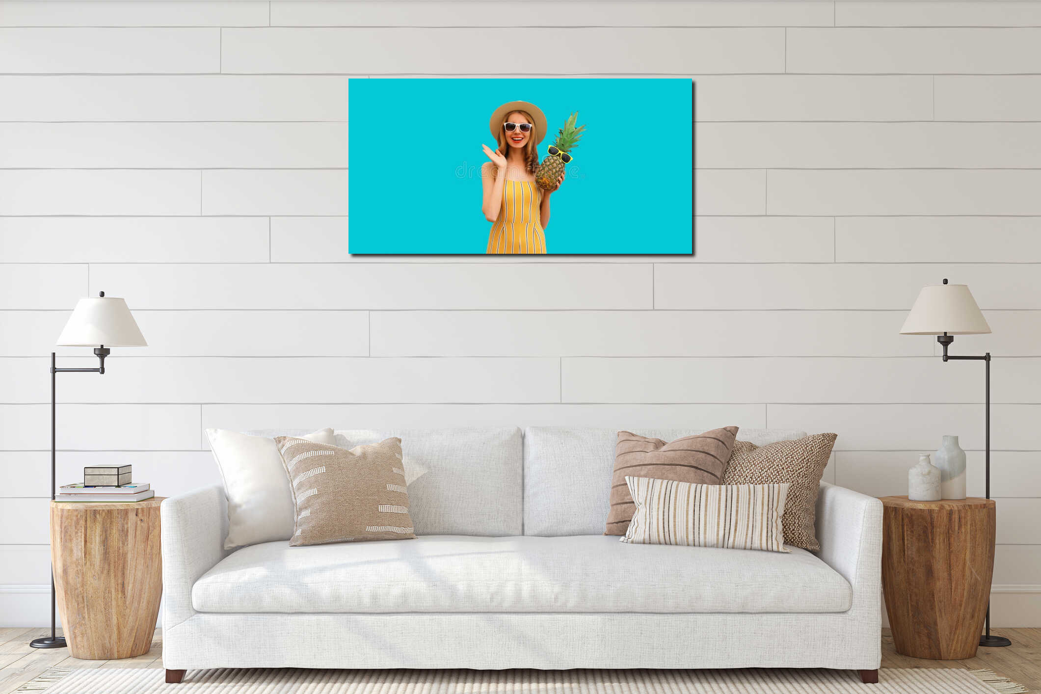 Canvas hanging interior mockup