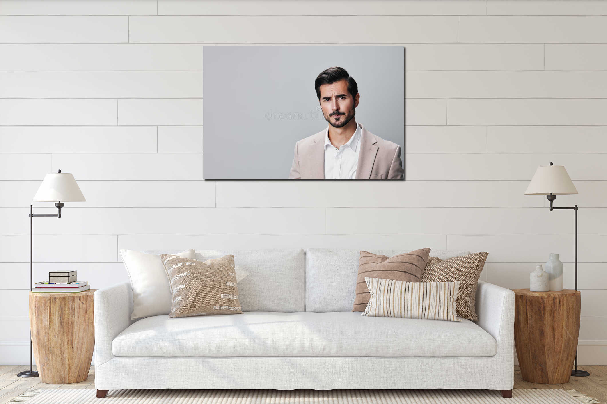 Canvas hanging interior mockup