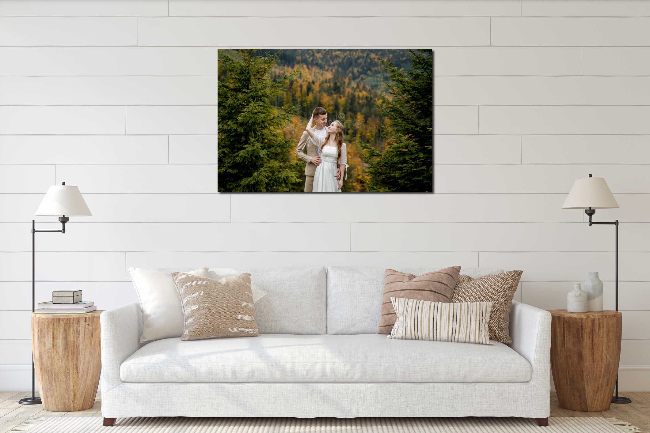 Canvas hanging interior mockup