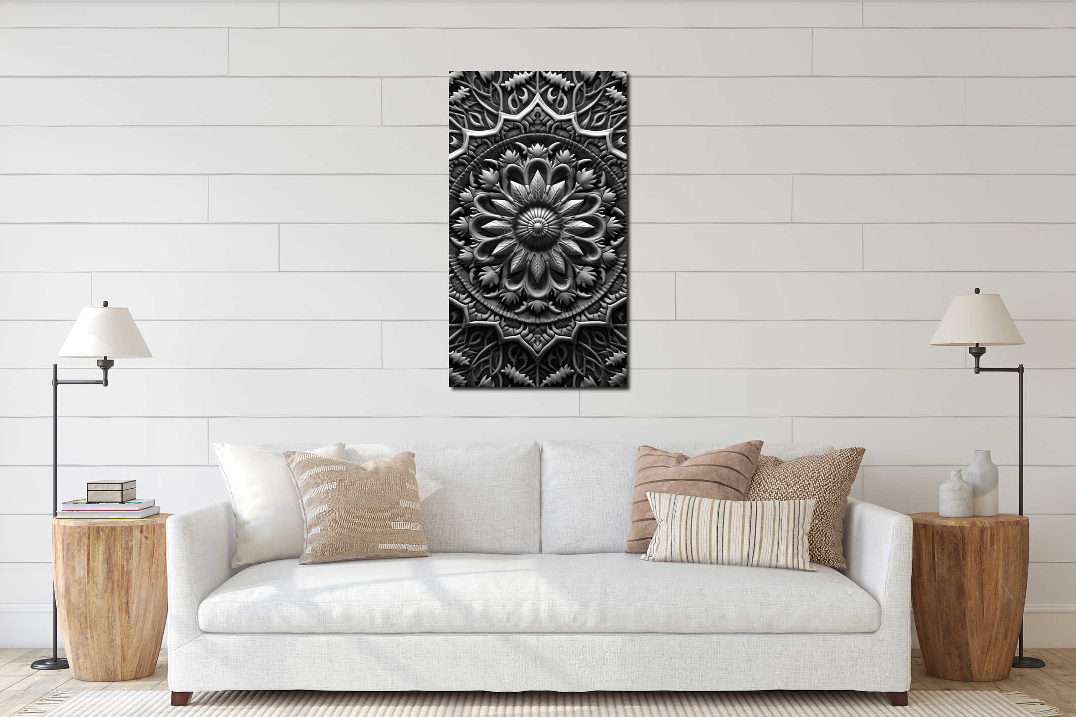 Canvas hanging interior mockup