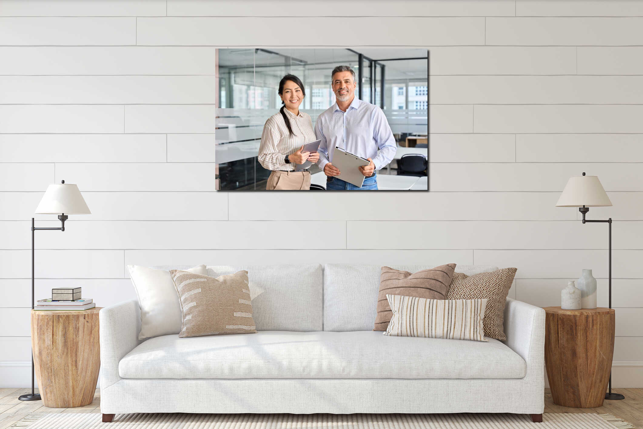 Canvas hanging interior mockup