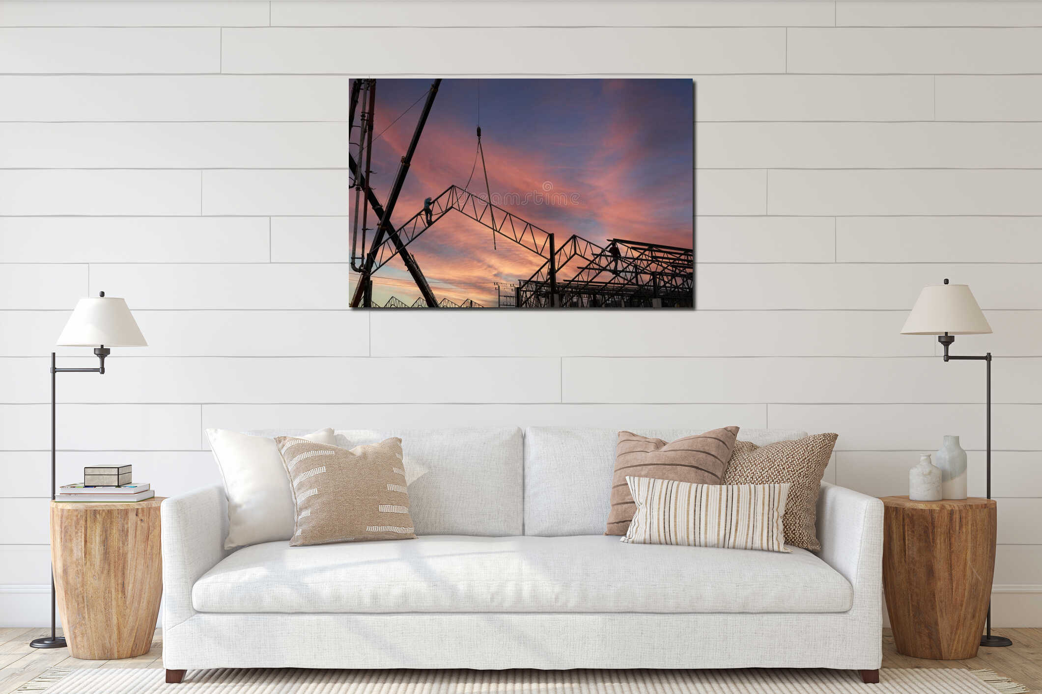 Canvas hanging interior mockup