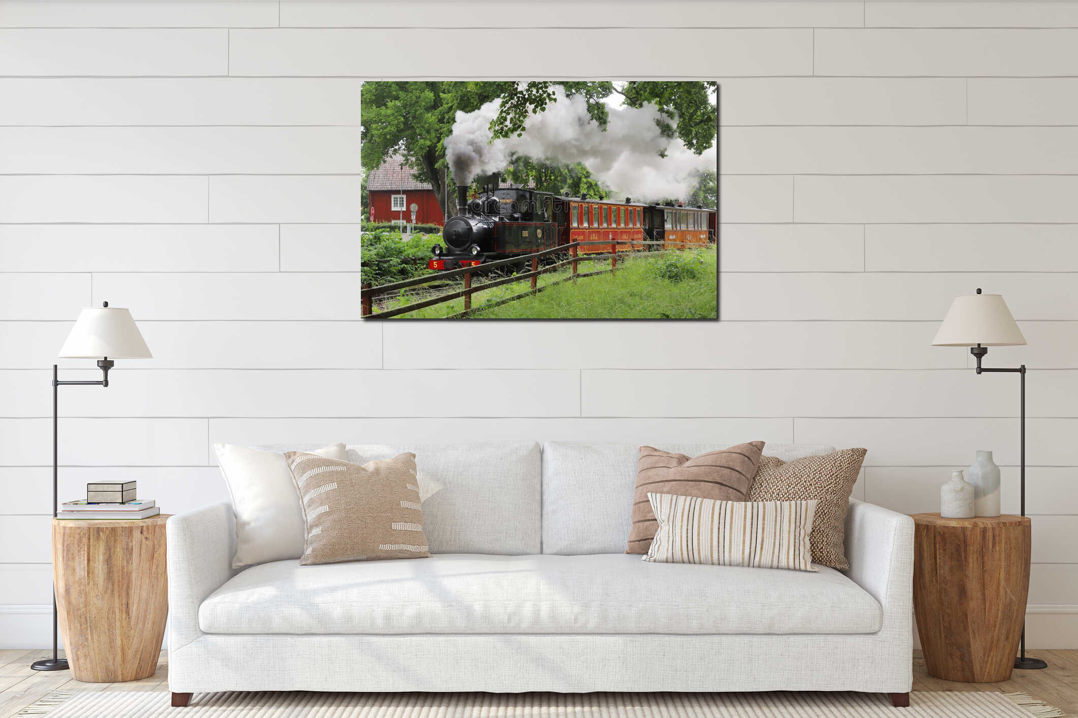 Canvas hanging interior mockup