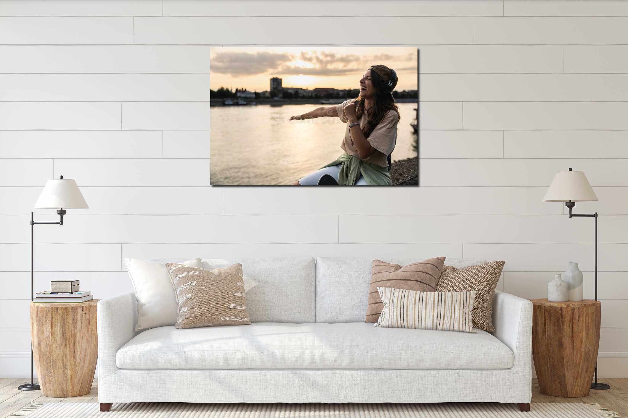 Canvas hanging interior mockup