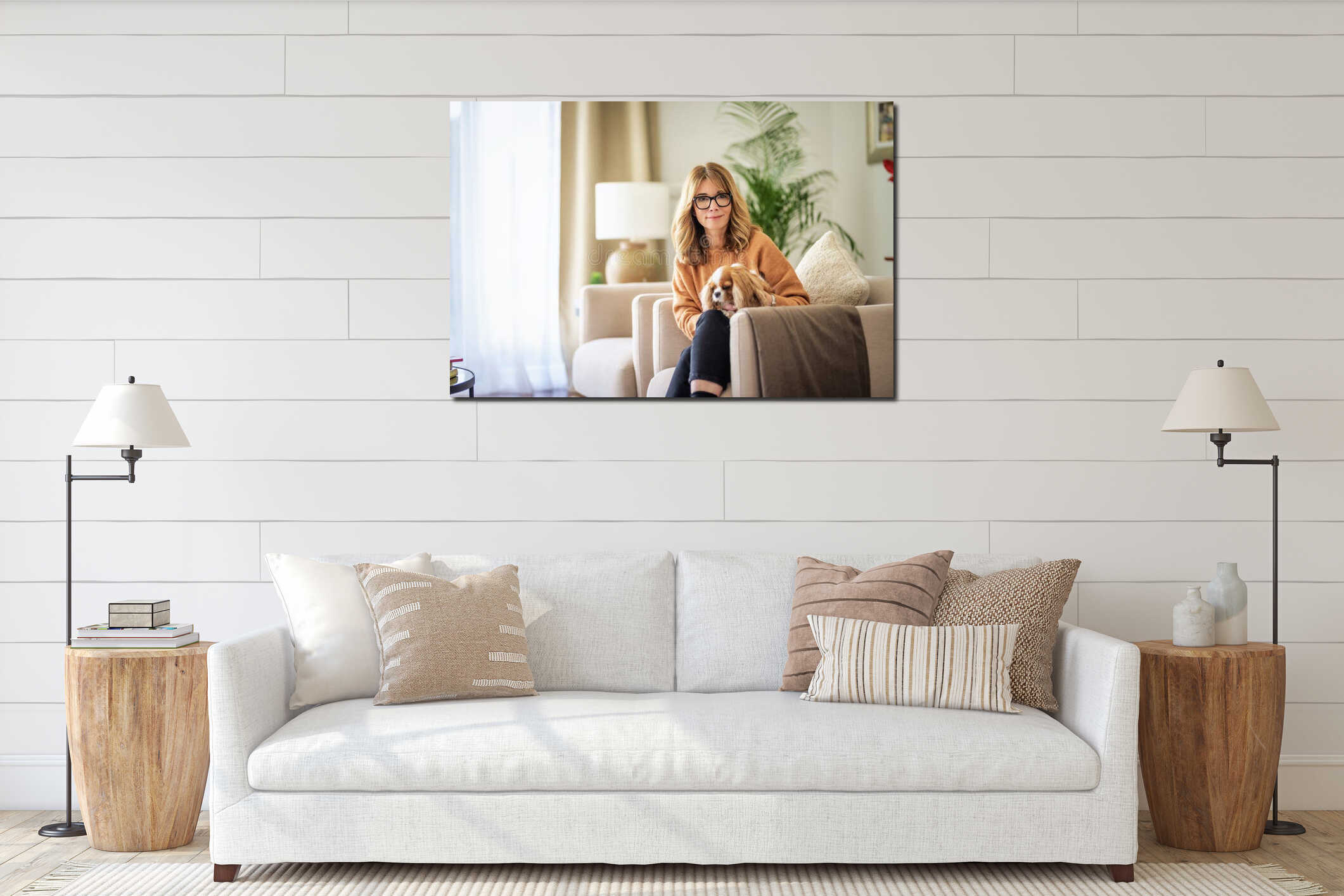 Canvas hanging interior mockup
