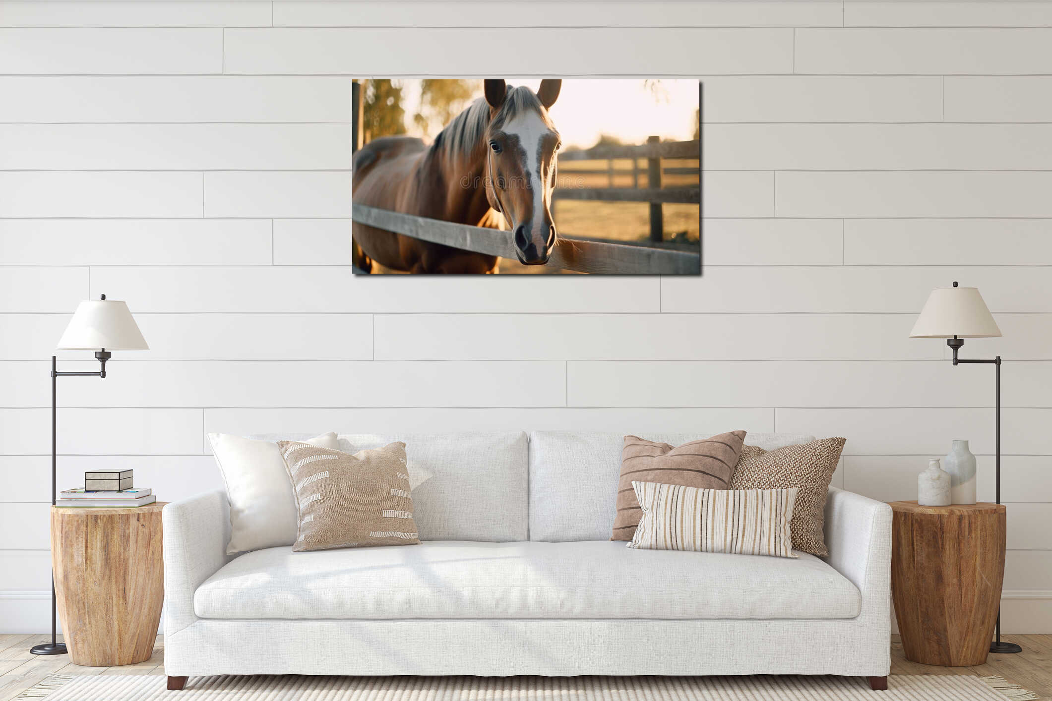 Canvas hanging interior mockup