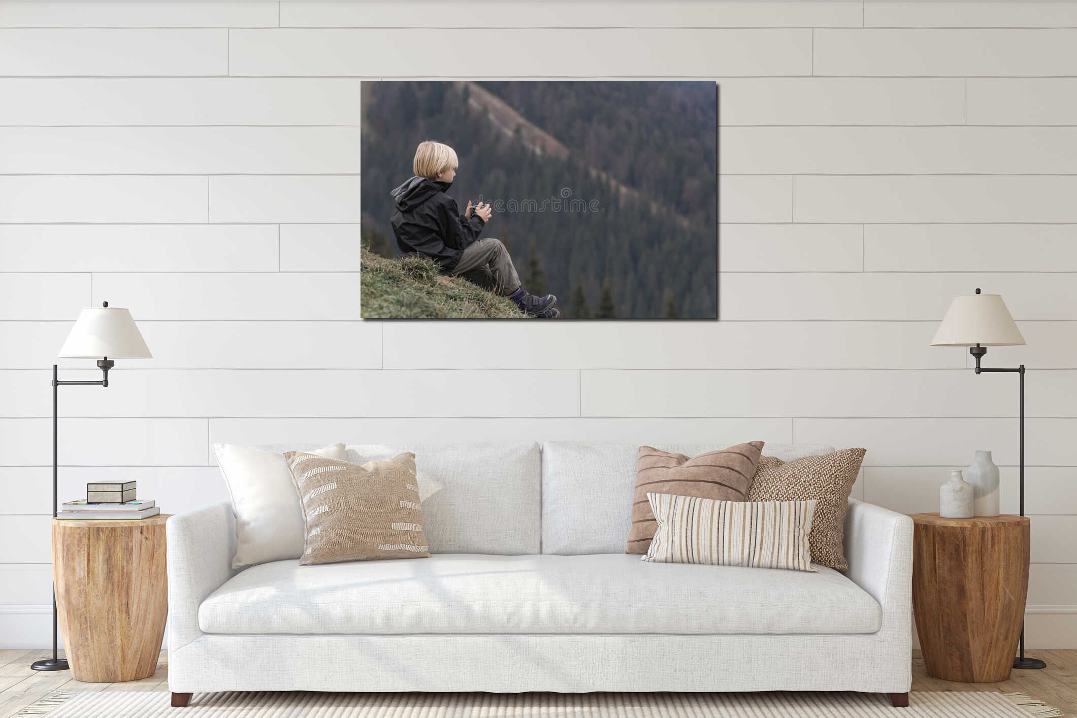 Canvas hanging interior mockup