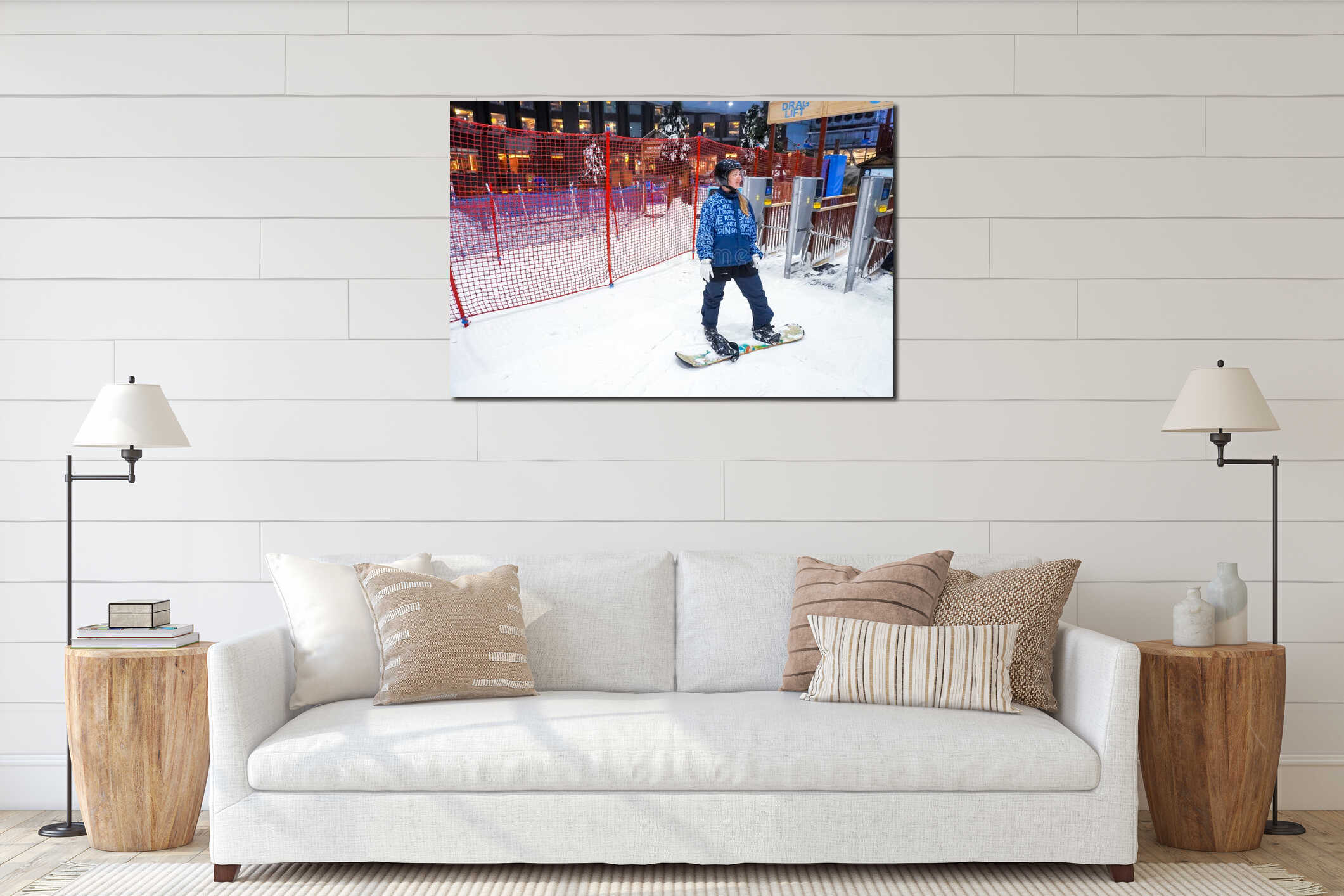 Canvas hanging interior mockup