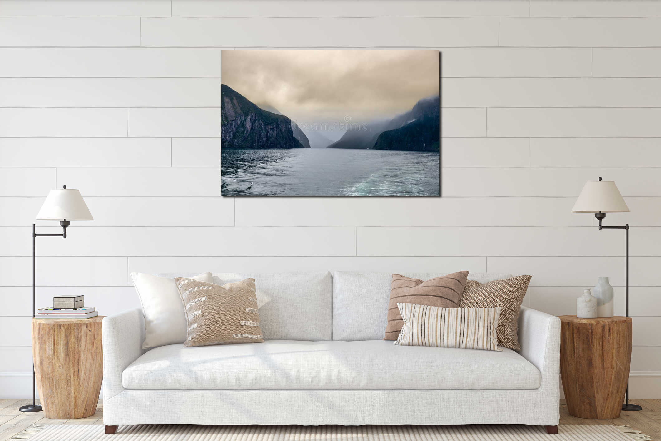 Canvas hanging interior mockup