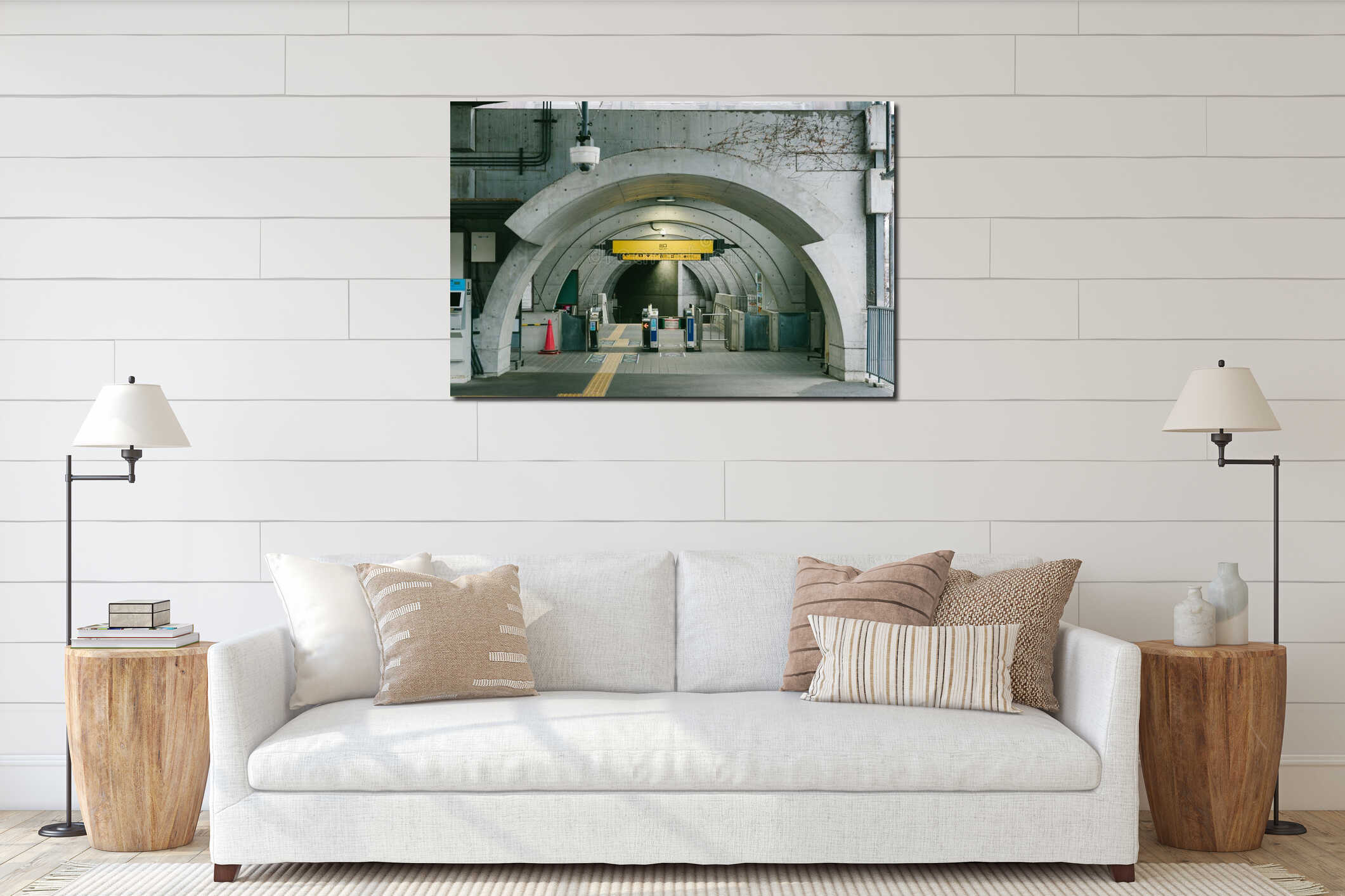 Canvas hanging interior mockup