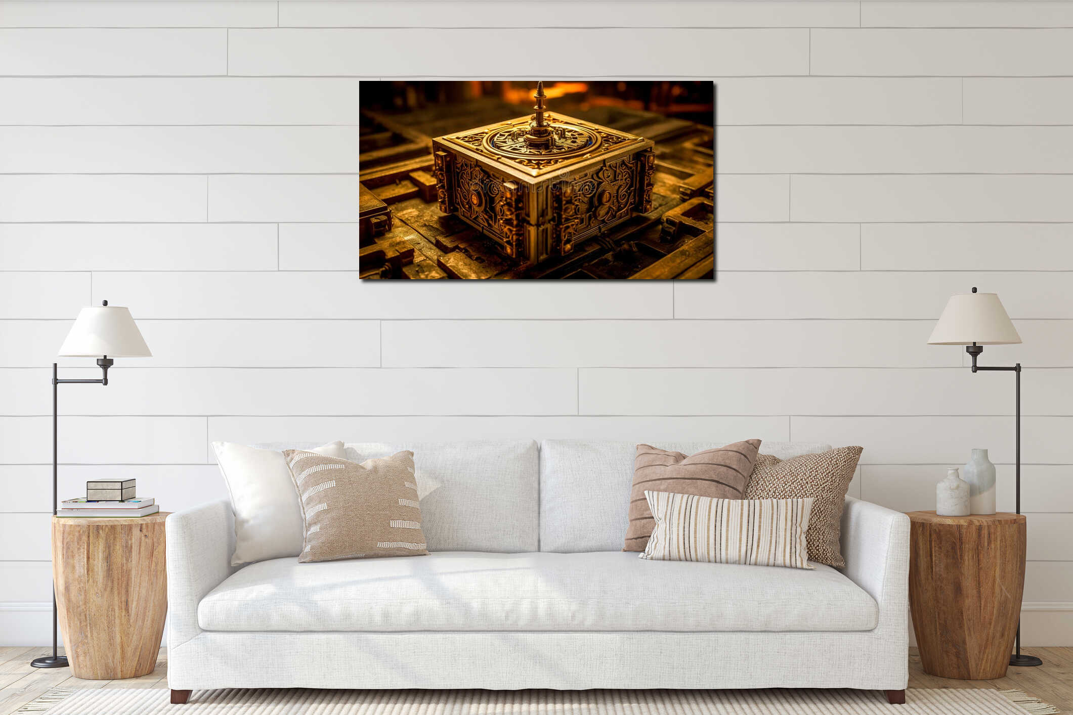 Canvas hanging interior mockup