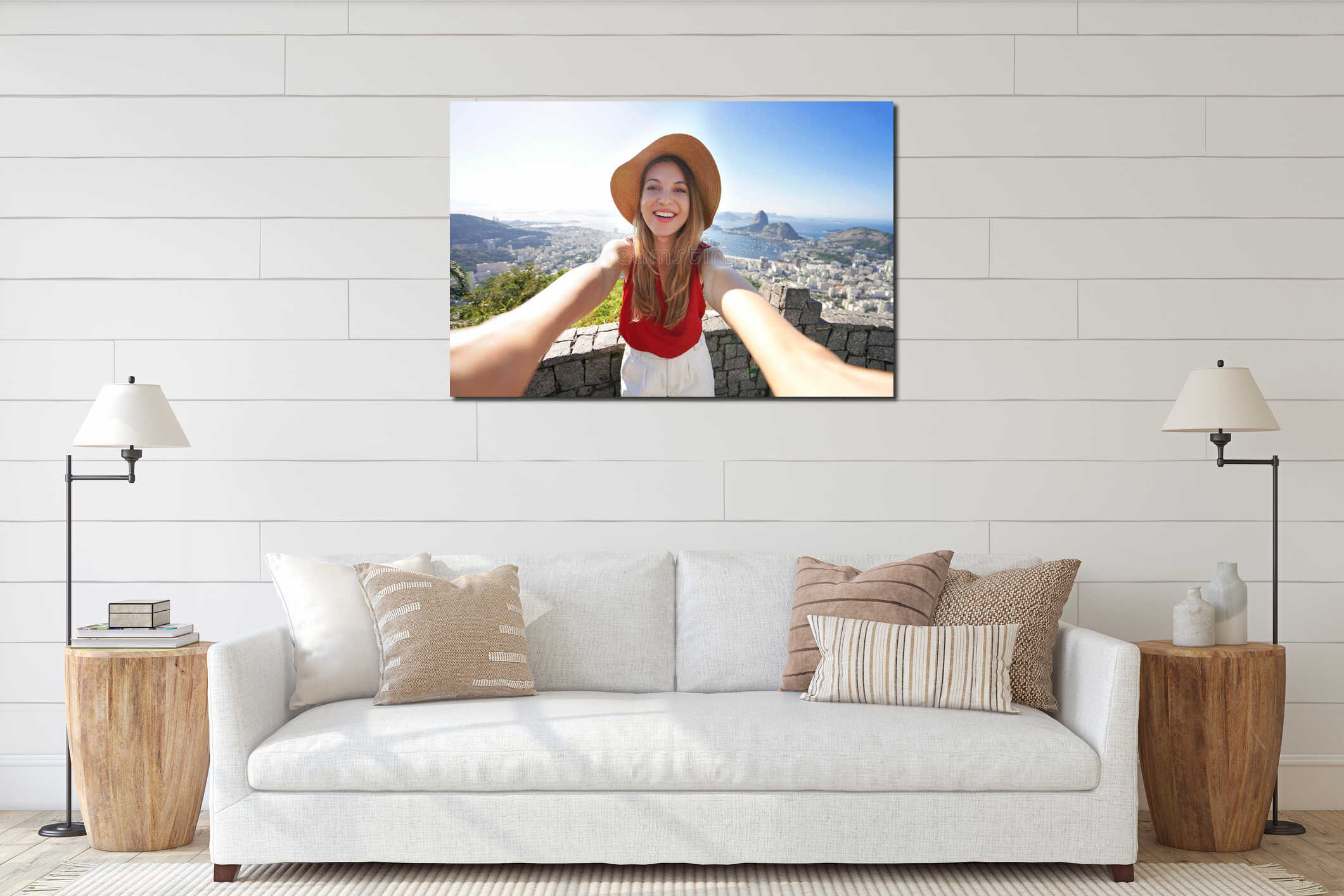 Canvas hanging interior mockup