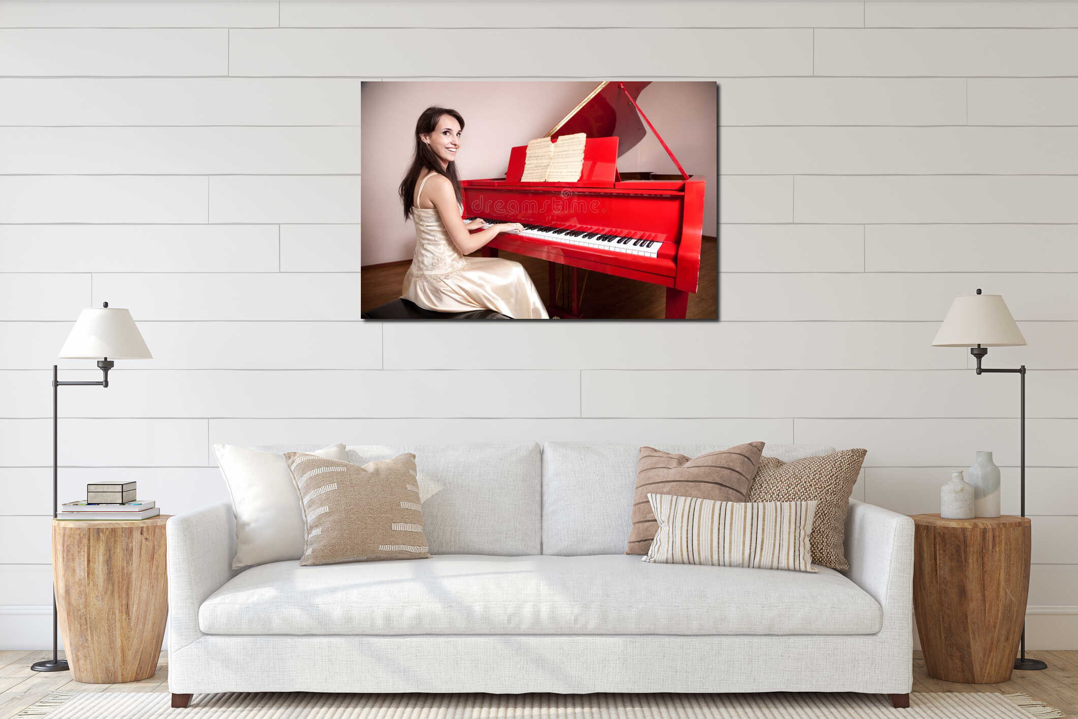 Canvas hanging interior mockup