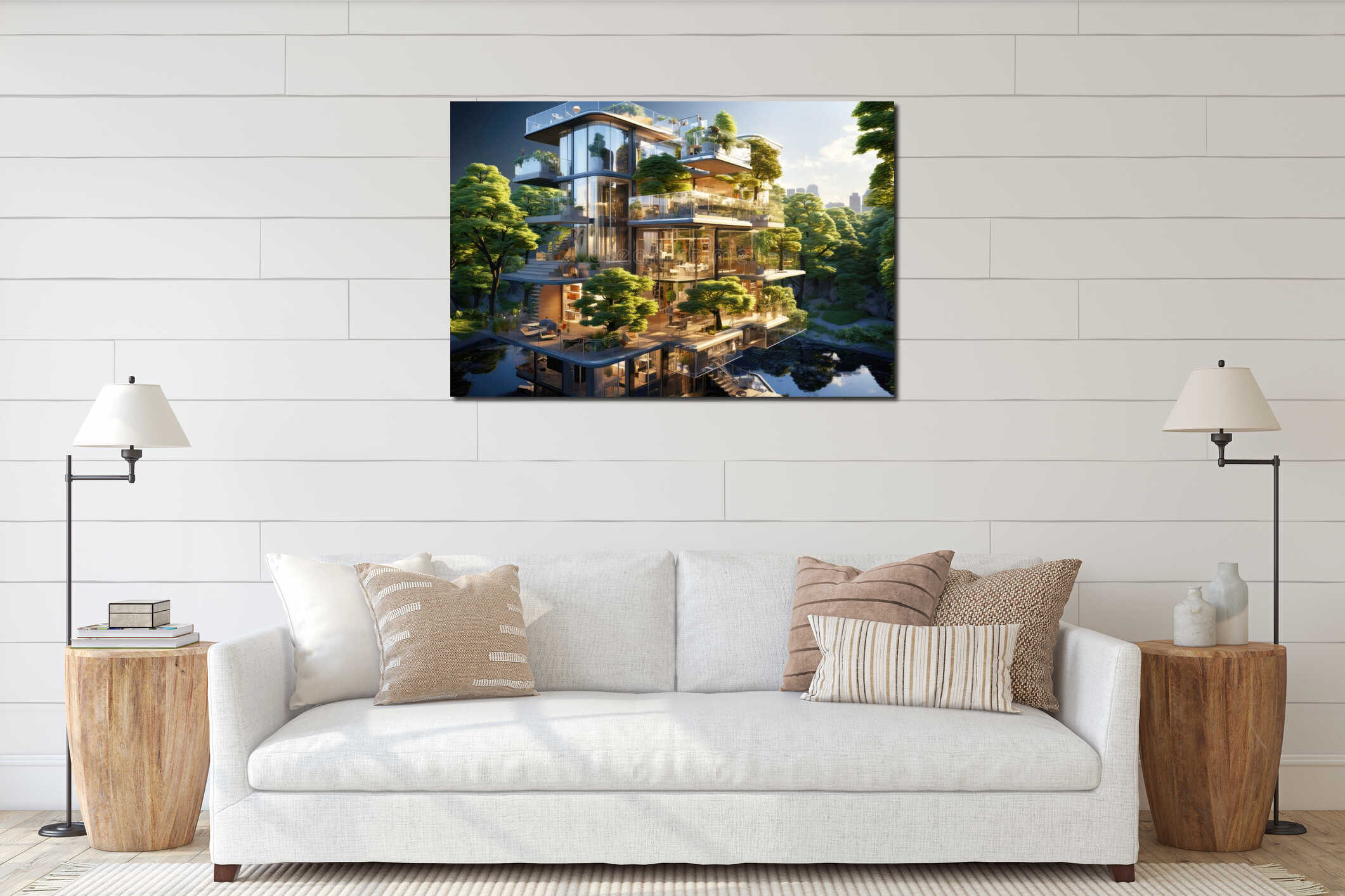 Canvas hanging interior mockup