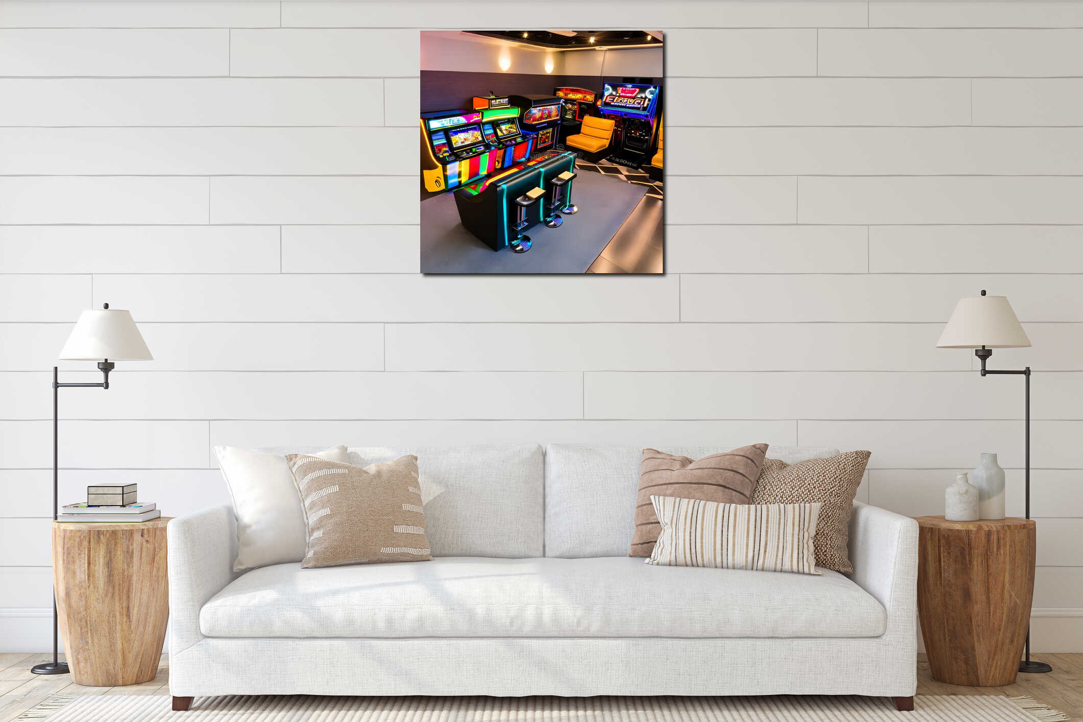 Canvas hanging interior mockup