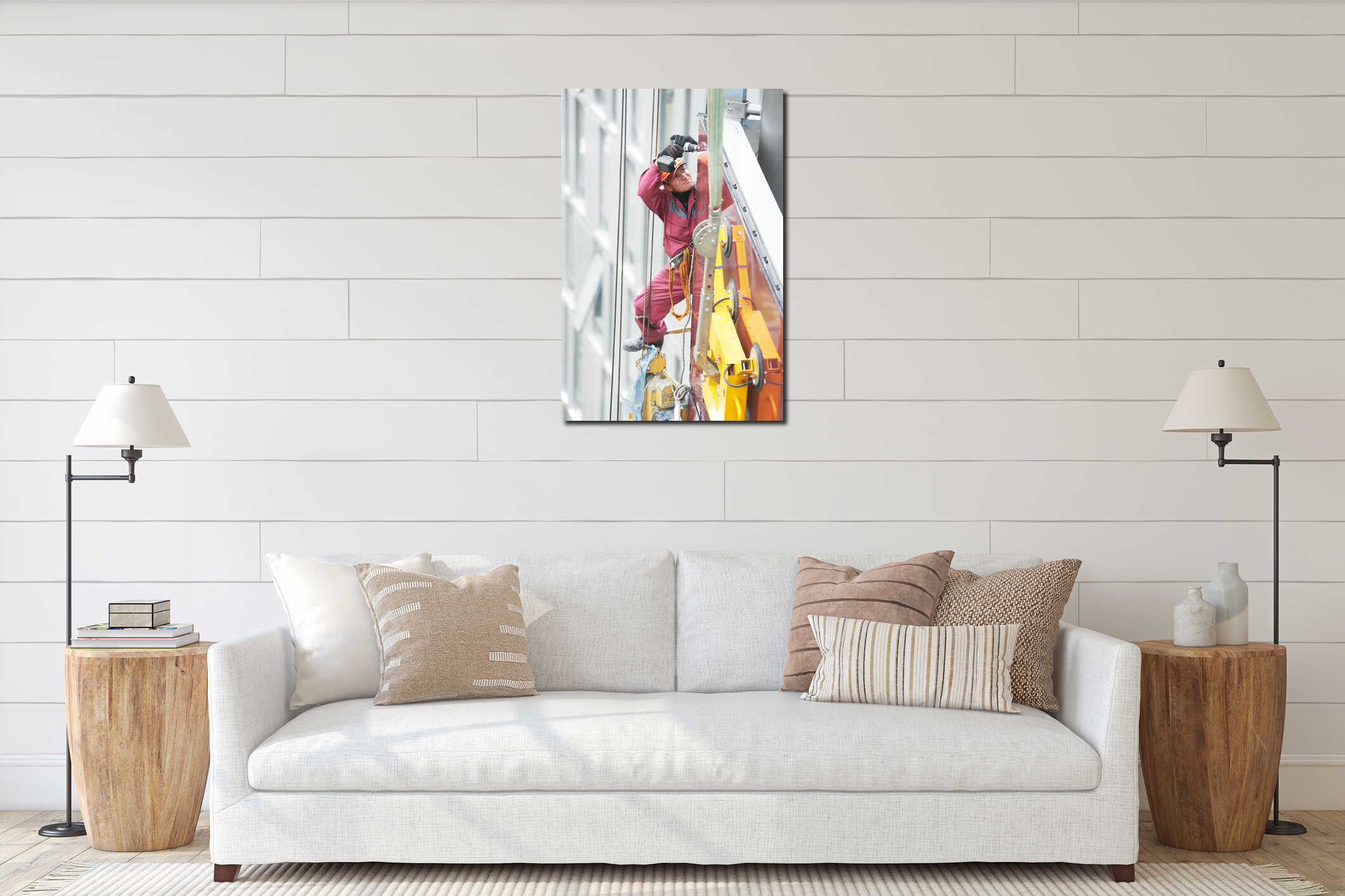 Canvas hanging interior mockup