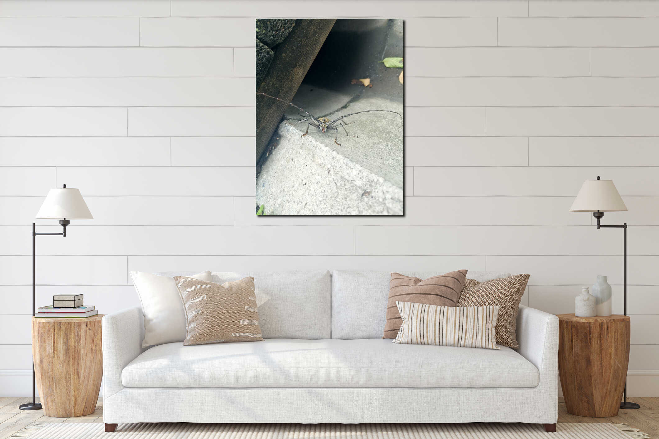 Canvas hanging interior mockup