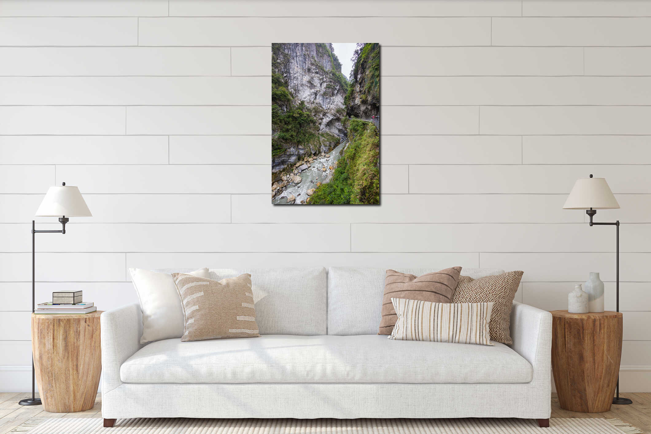 Canvas hanging interior mockup